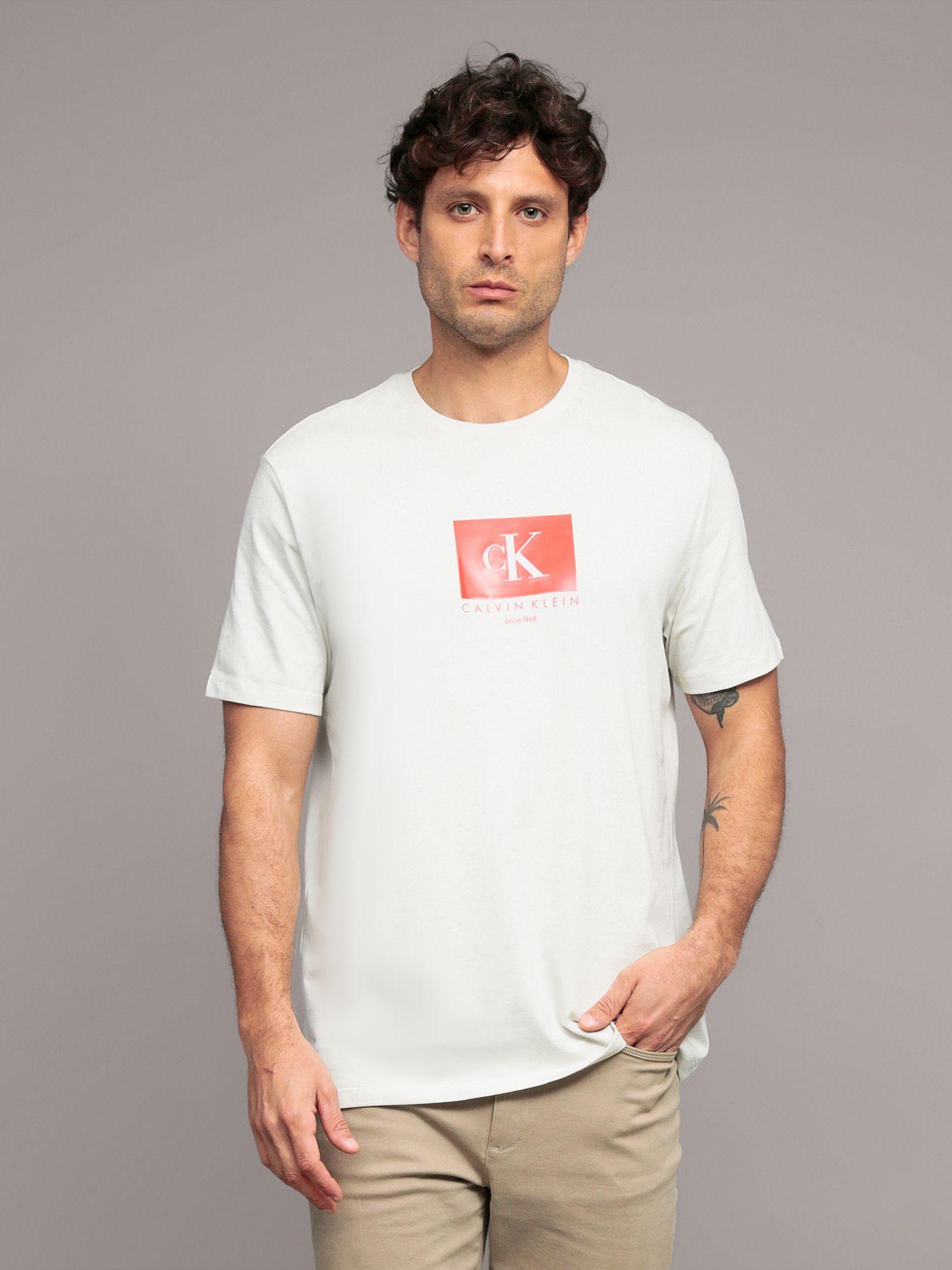 Polera con monograma en caja Beige Calvin Klein-0
