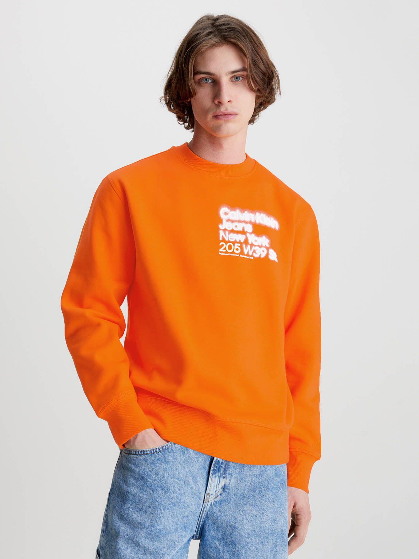 Sudadera de algodón orgánico estampado Naranja Calvin Klein-0