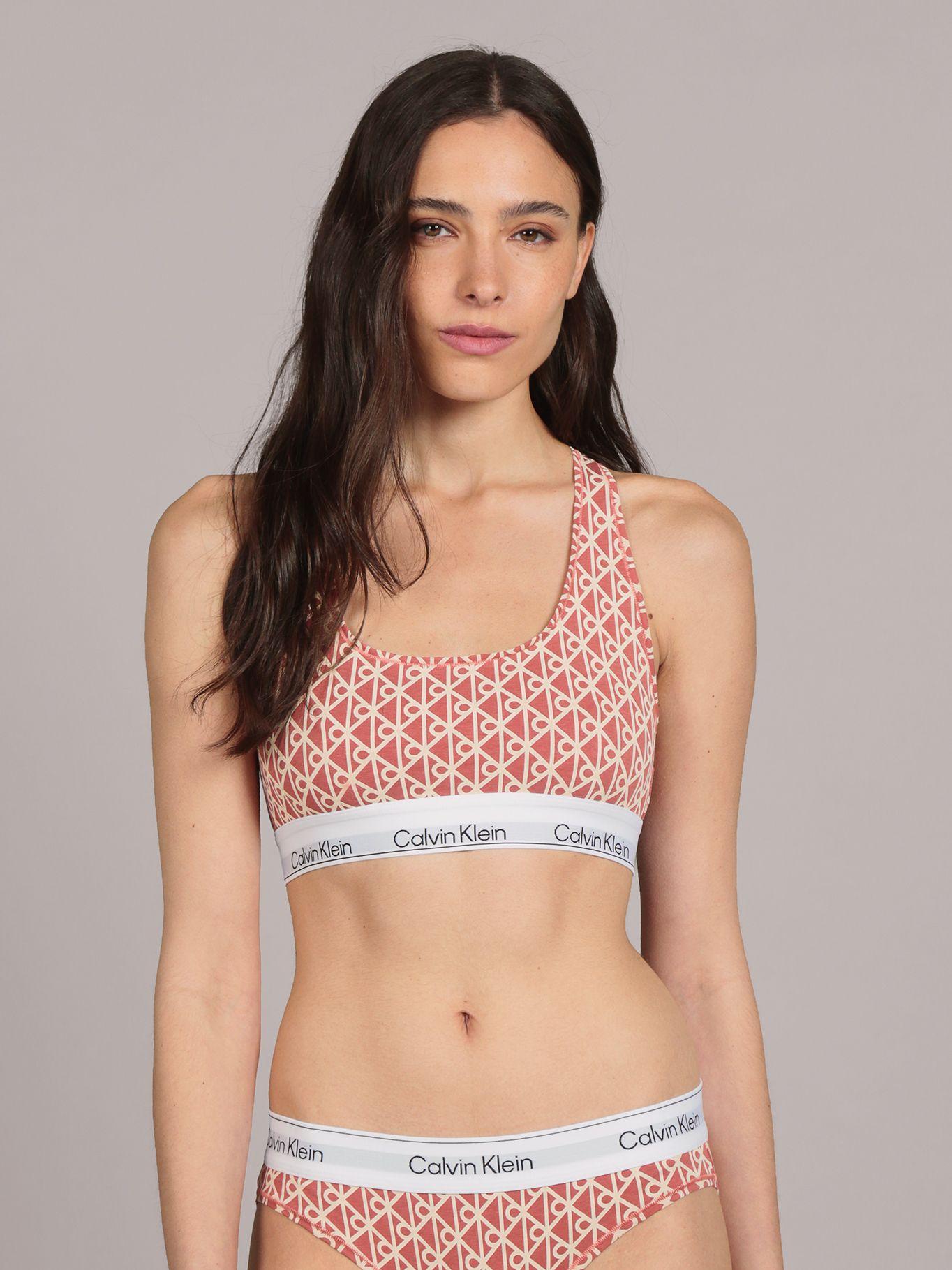 Bralette Unlined Icon Cotton Modal Coral Calvin Klein-0