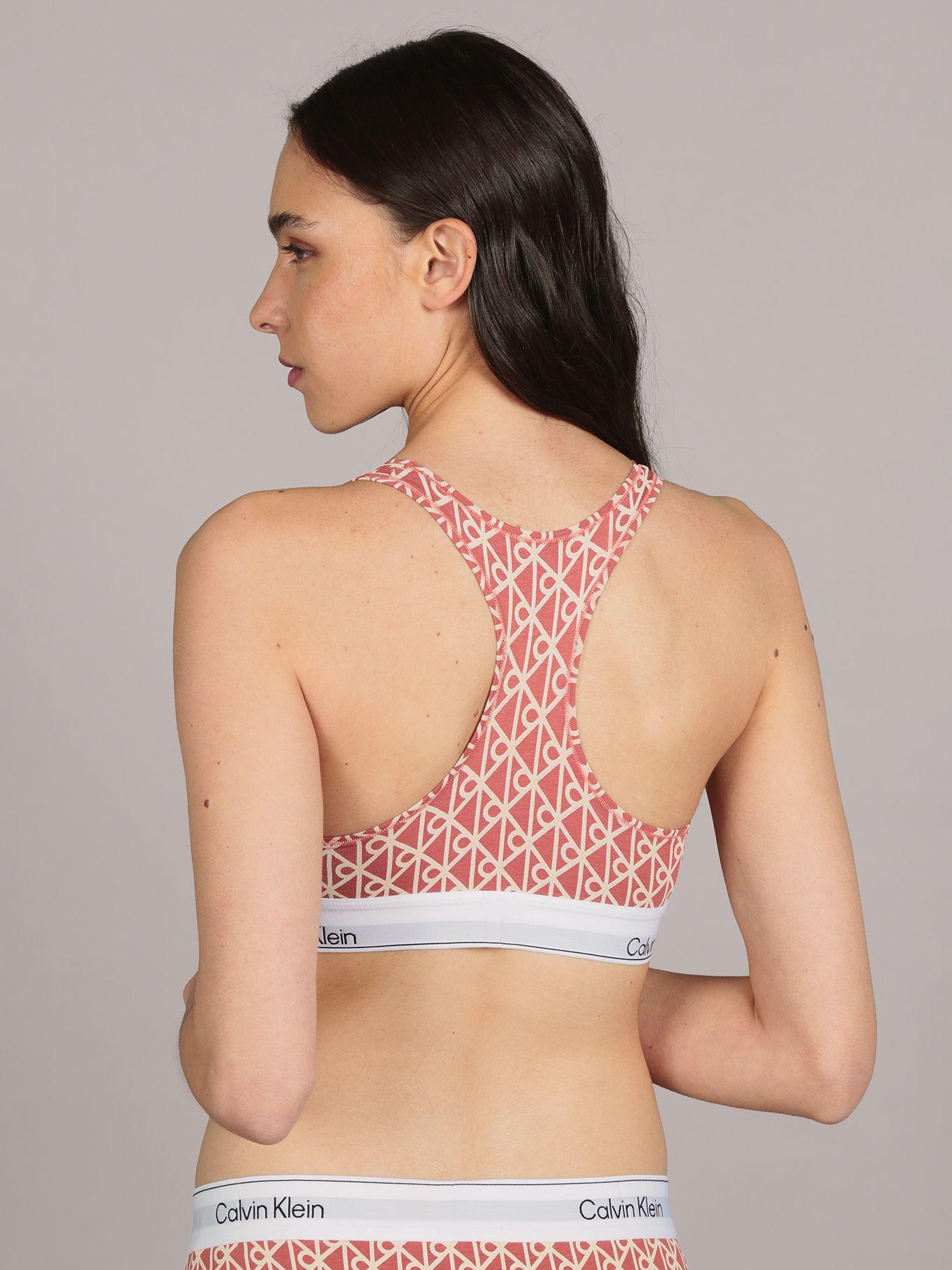 Bralette Unlined Icon Cotton Modal Coral Calvin Klein-3