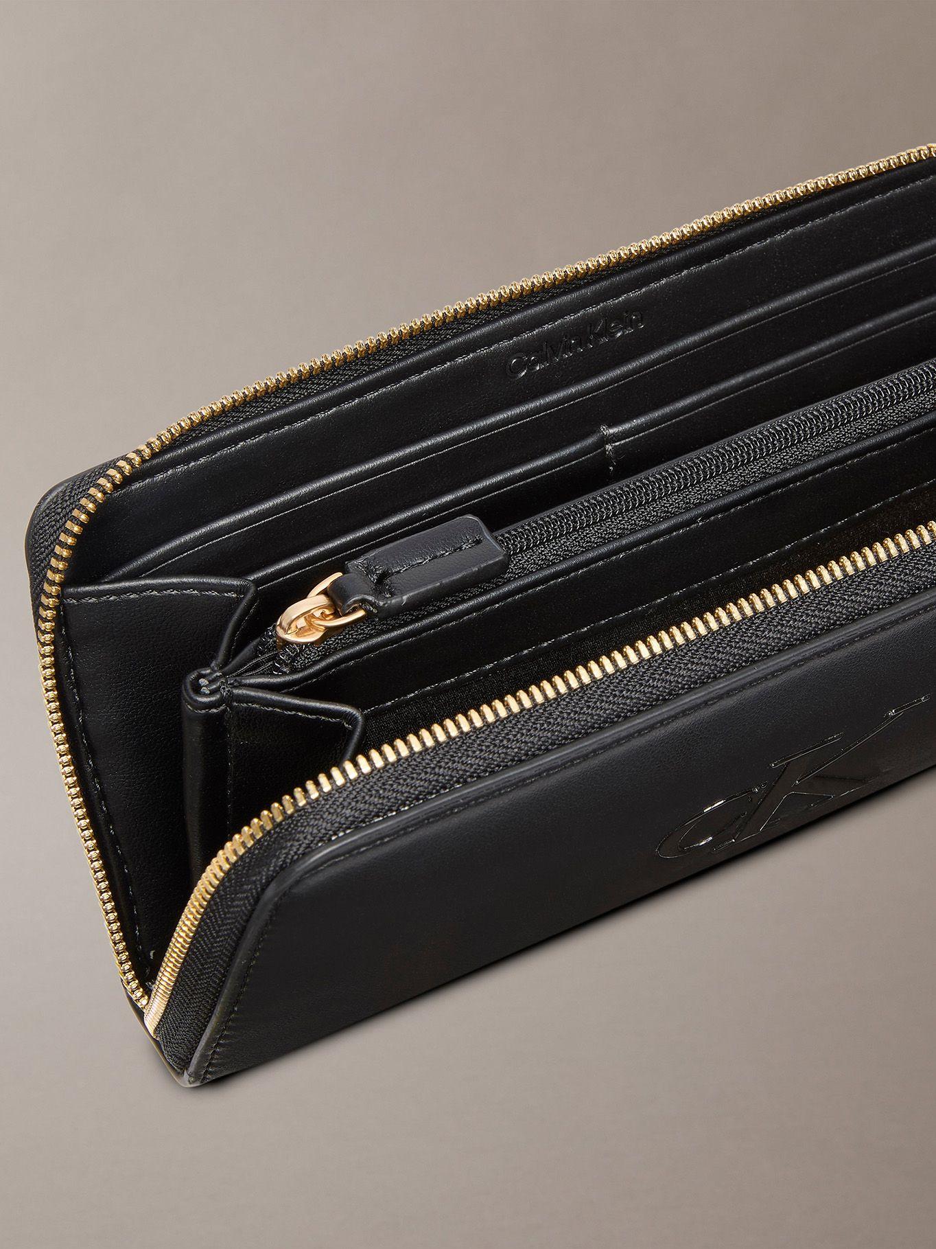 Billetera Larga con Cierre Alrededor Negro Calvin Klein-3