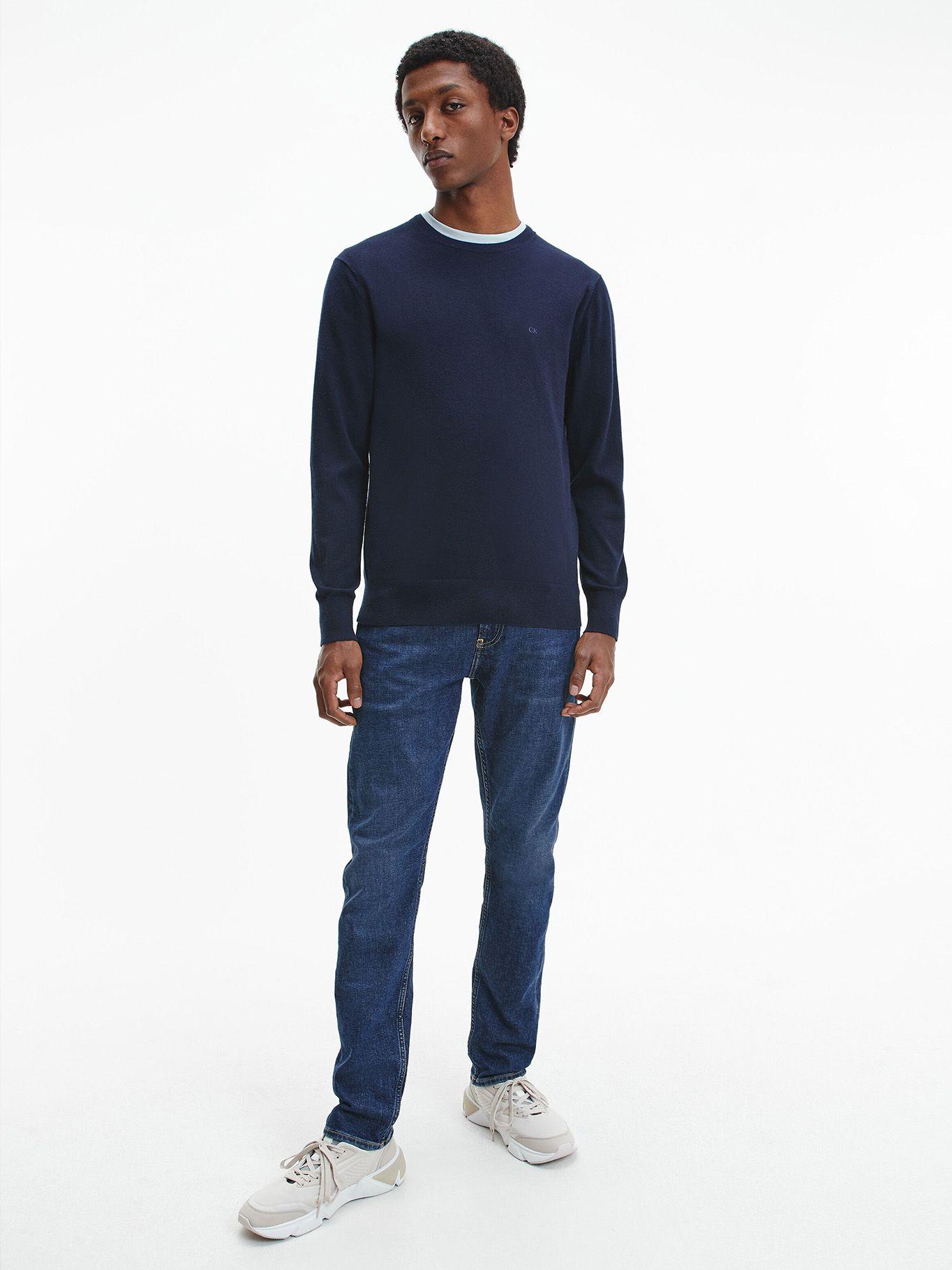 Suéter Essential Crew Neck Azul DW4 Calvin Klein-1