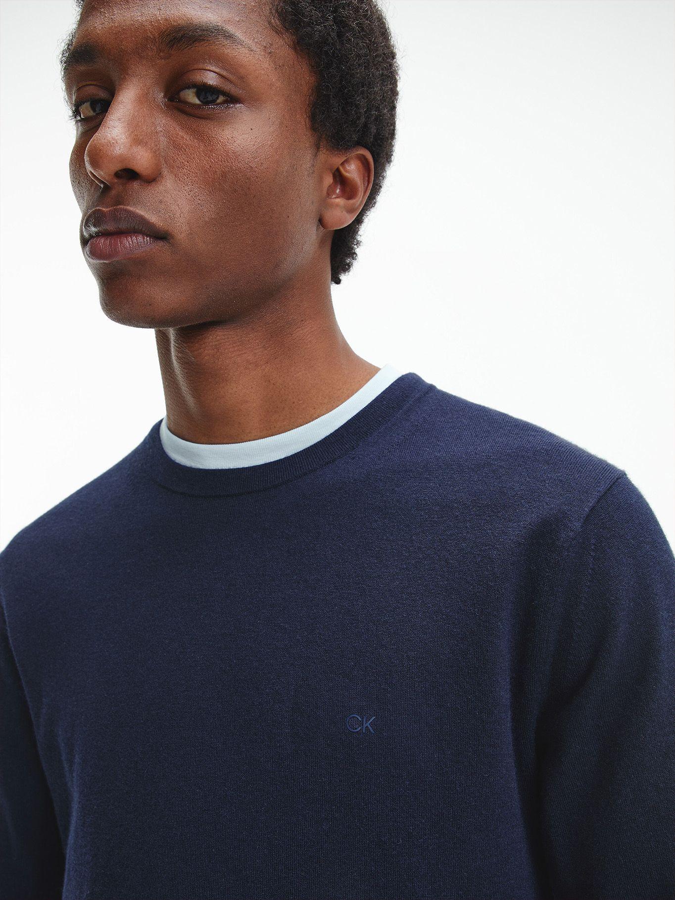 Suéter Essential Crew Neck Azul DW4 Calvin Klein-3