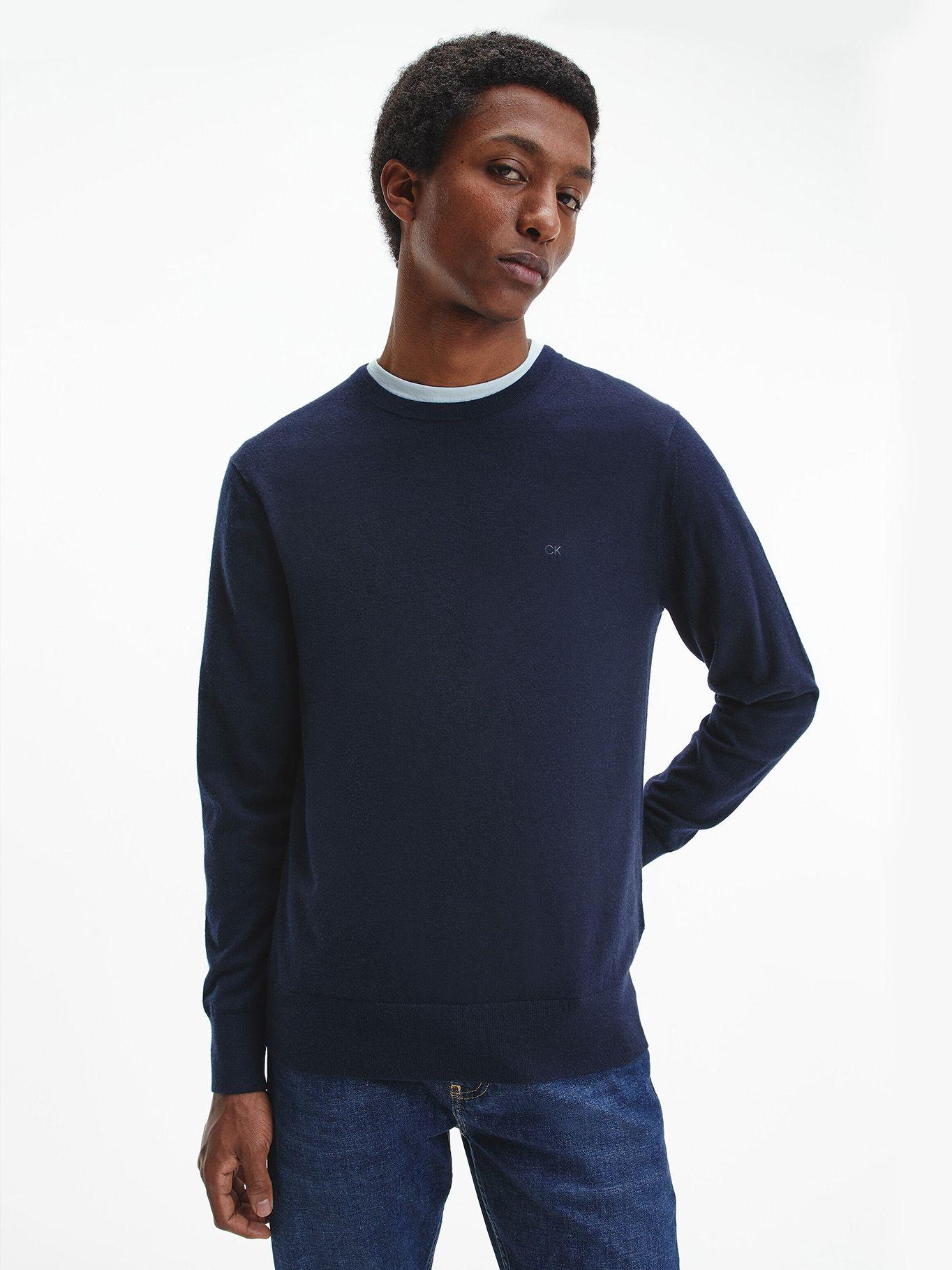 Suéter Essential Crew Neck Azul DW4 Calvin Klein-0