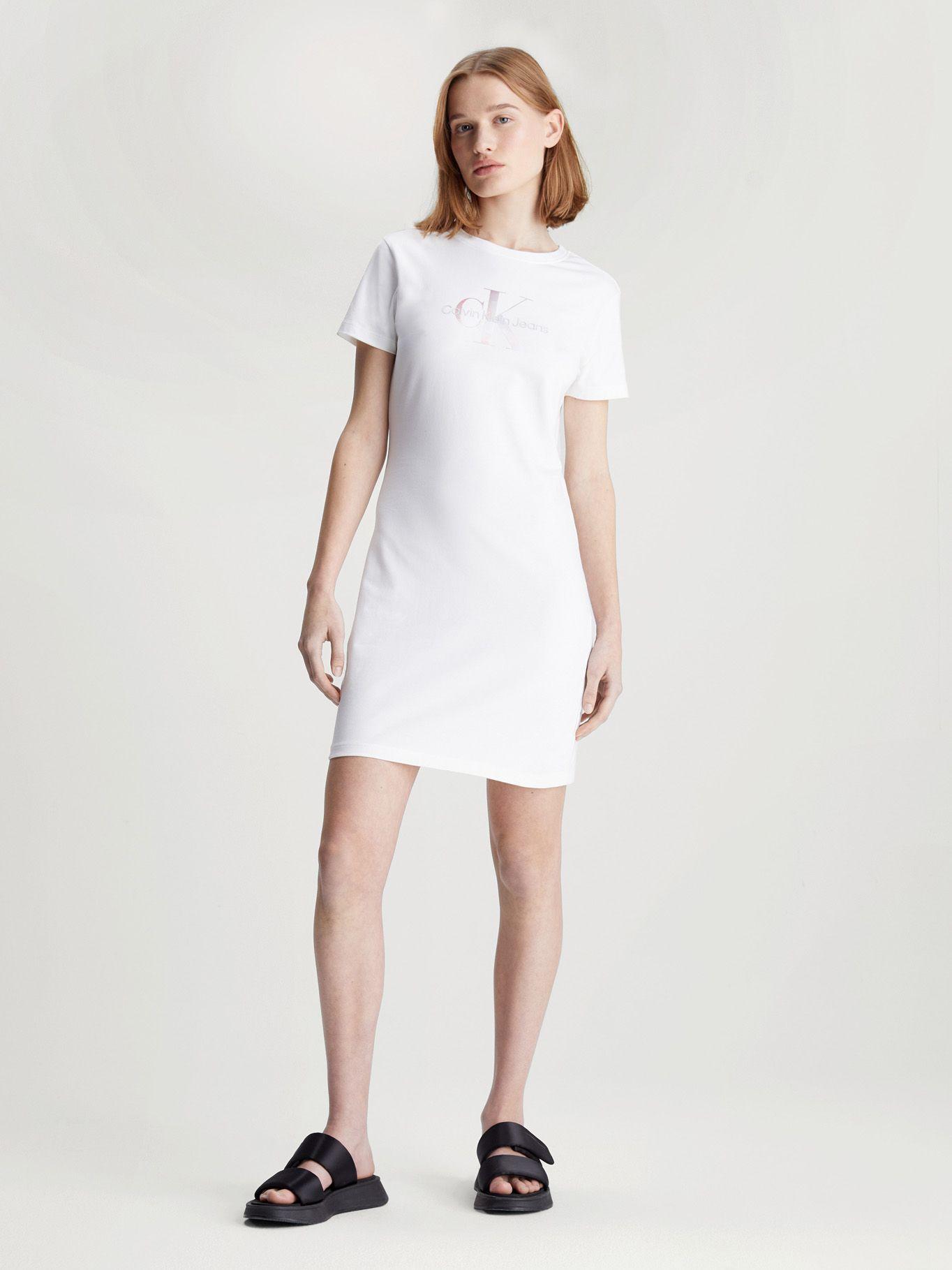 Vestido Diffused Monologo Blanco Calvin Klein-0