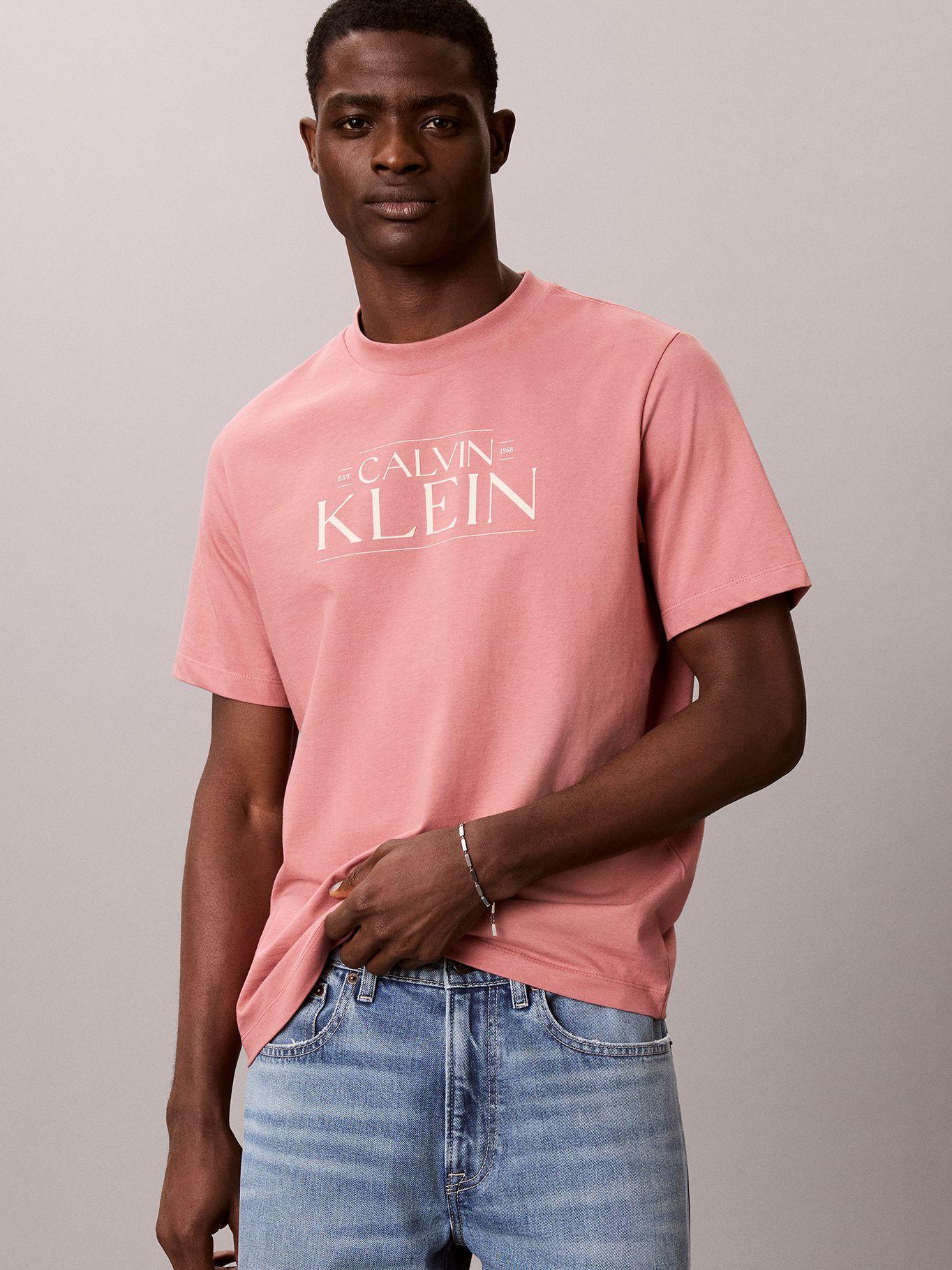 Polera con Gráfico de Logo Rosado Calvin Klein-3