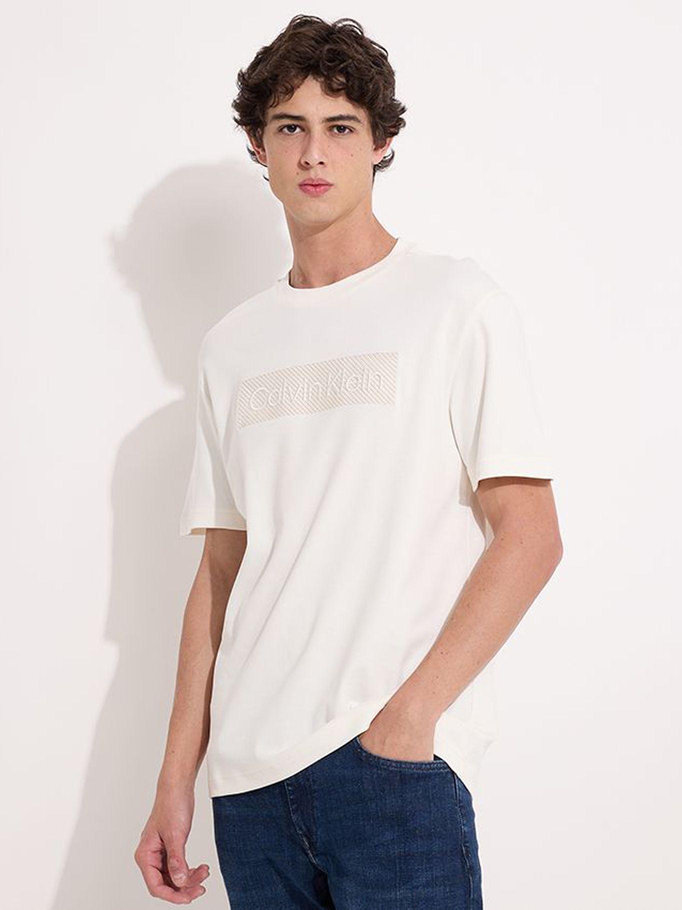 Polera Textured Embroidery Blanco Calvin Klein-0