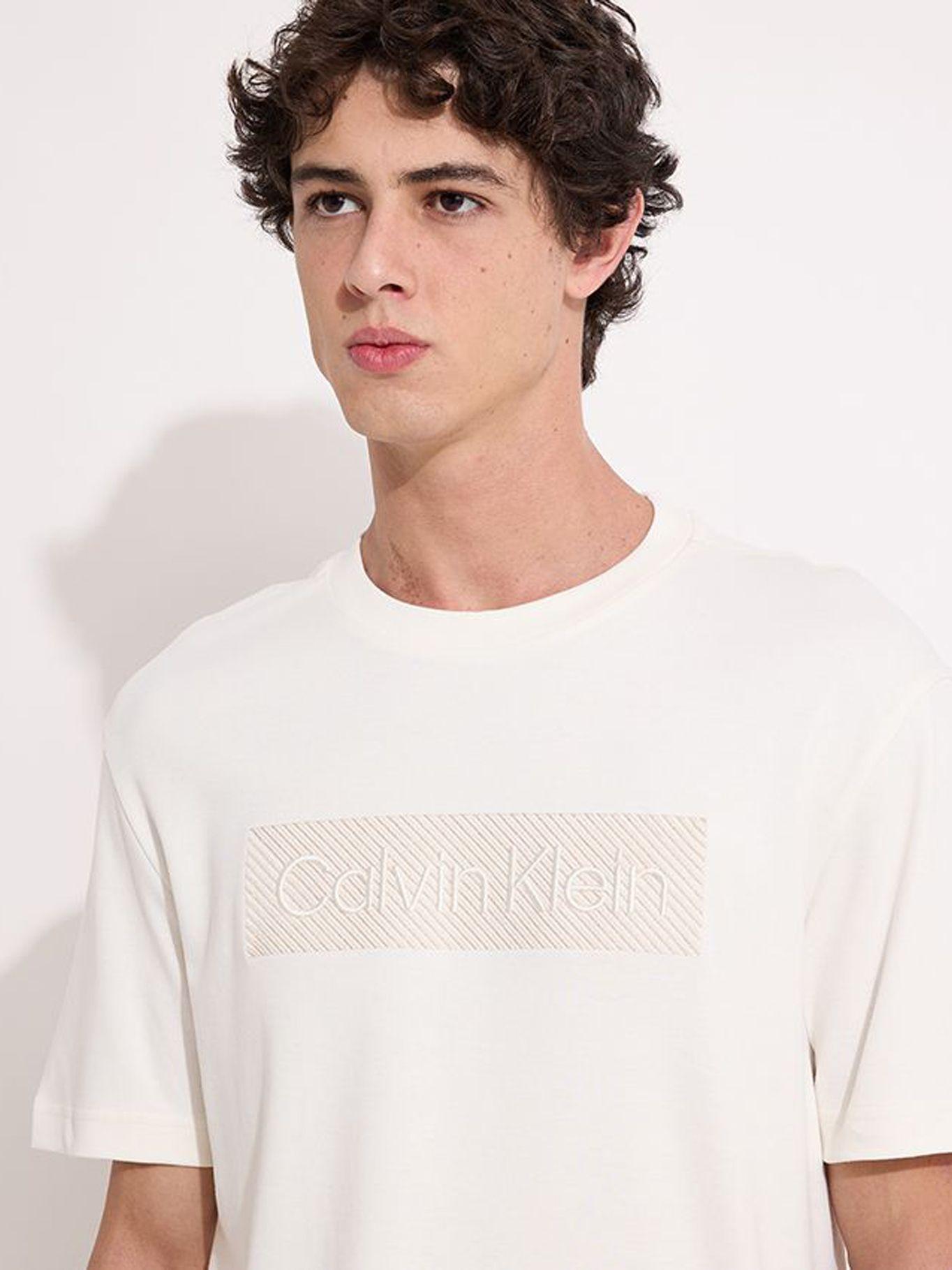 Polera Textured Embroidery Blanco Calvin Klein-3