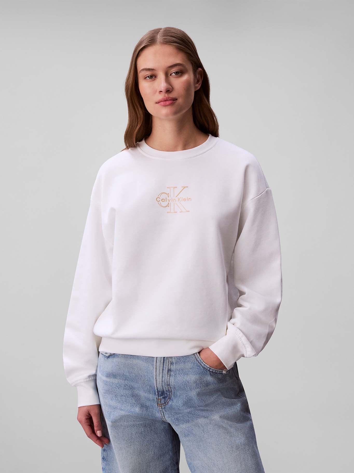 Polerón con Logo Foil Blanco Calvin Klein-0