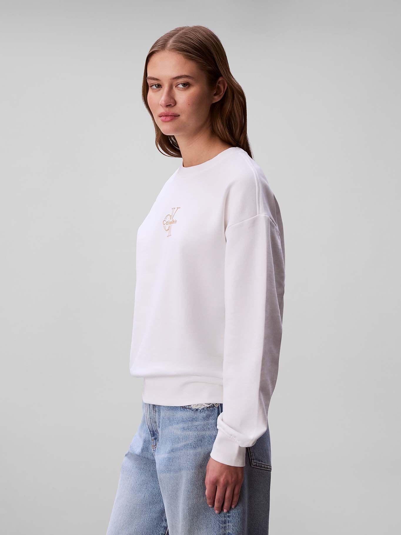 Polerón con Logo Foil Blanco Calvin Klein-3