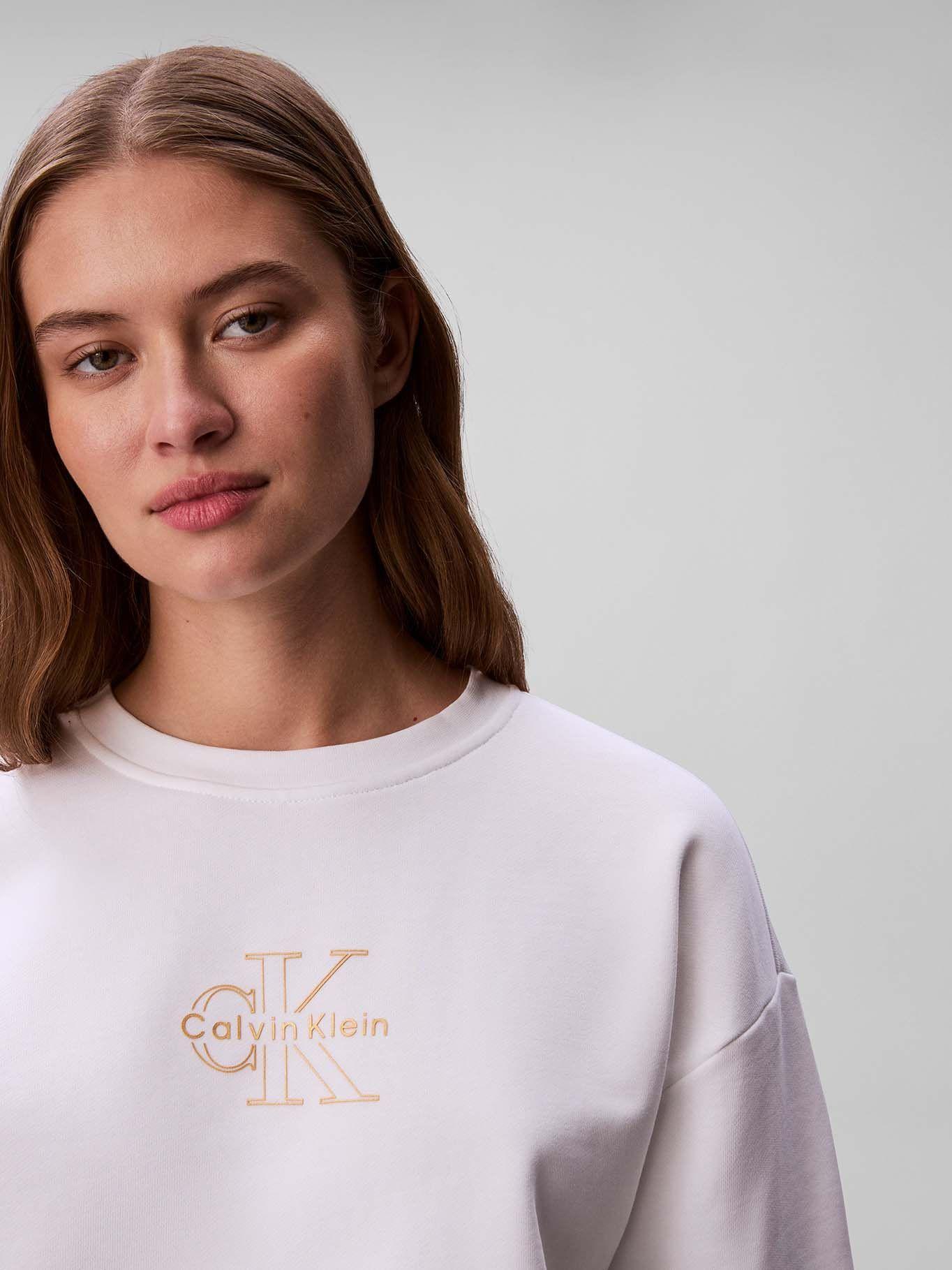 Polerón con Logo Foil Blanco Calvin Klein-4