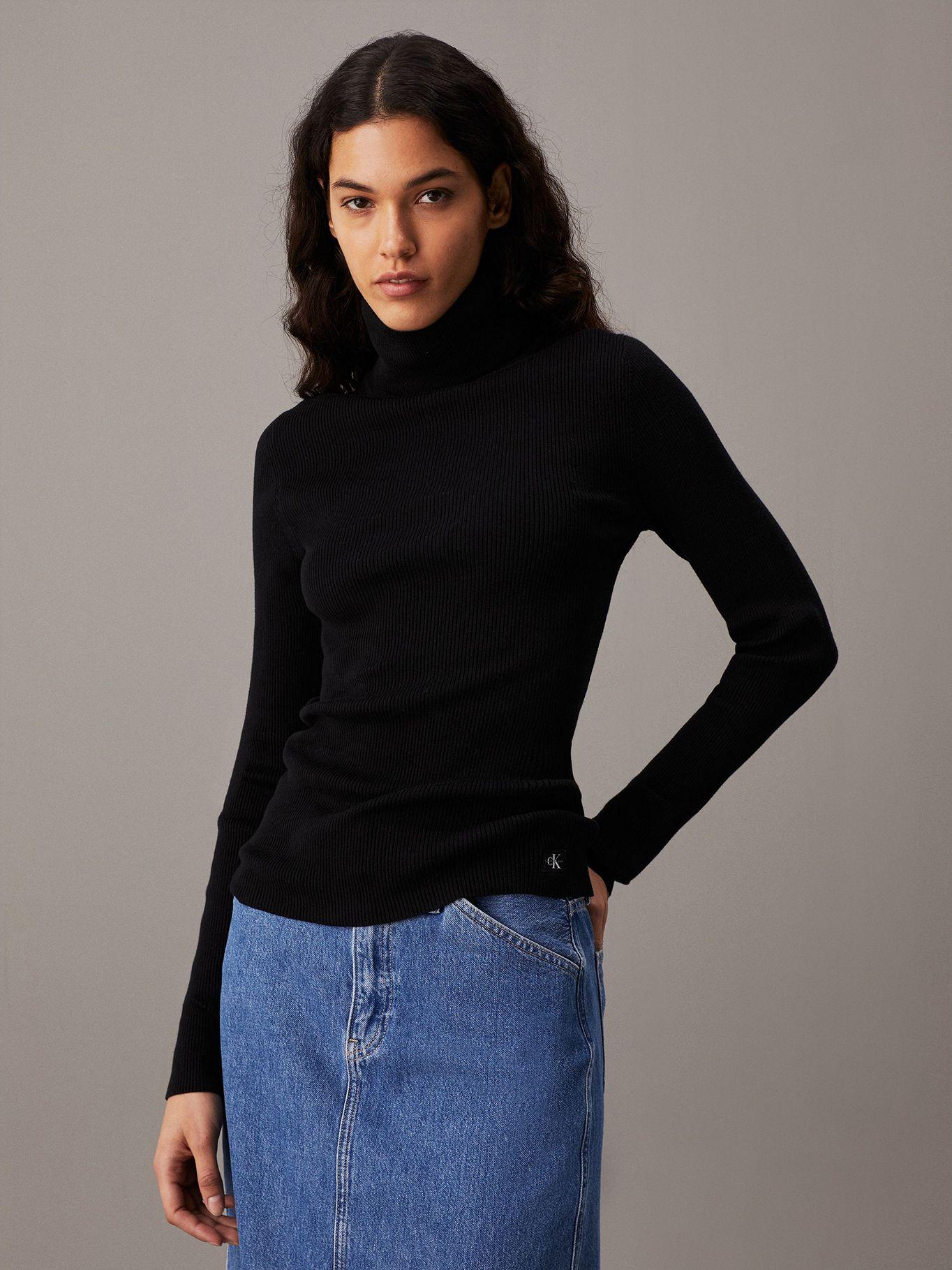 Sweater Woven Label Negro Calvin Klein-0