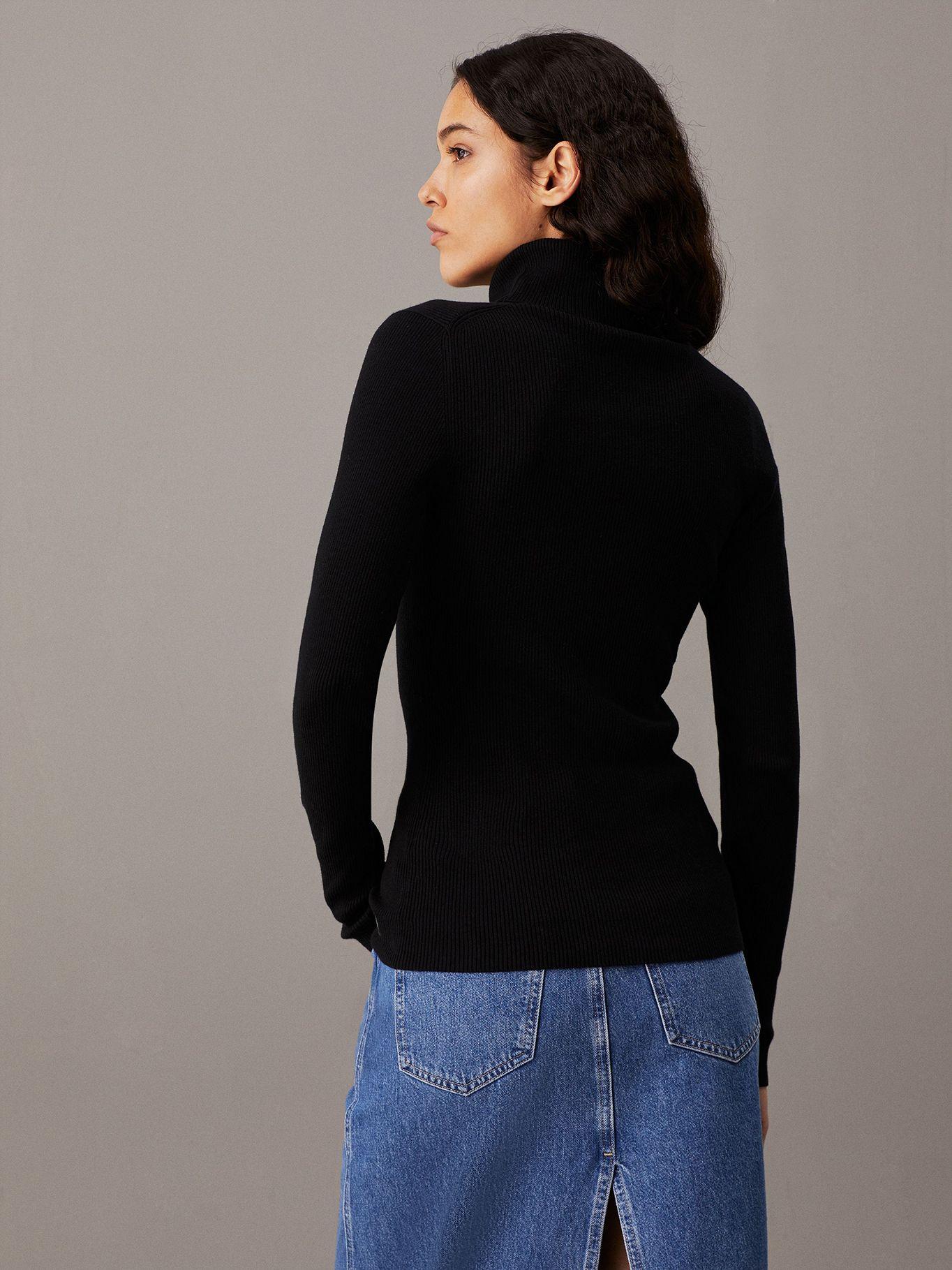 Sweater Woven Label Negro Calvin Klein-2