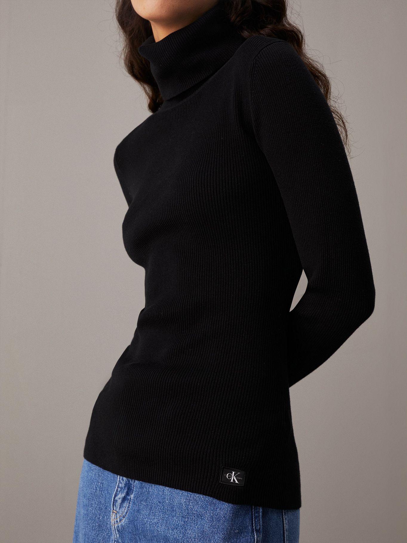 Sweater Woven Label Negro Calvin Klein-3