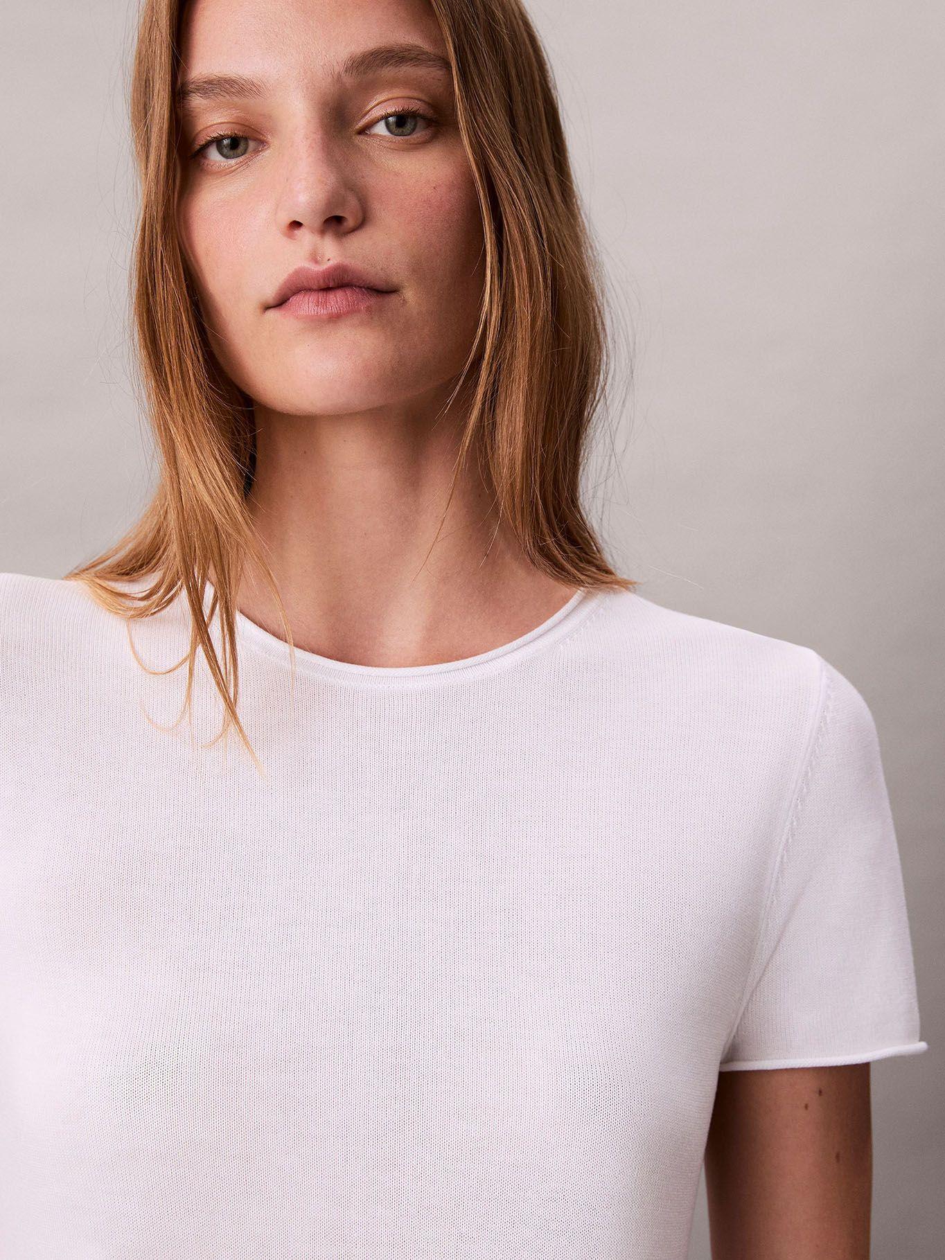 Blusa De Viscosa Blanco Calvin Klein-4