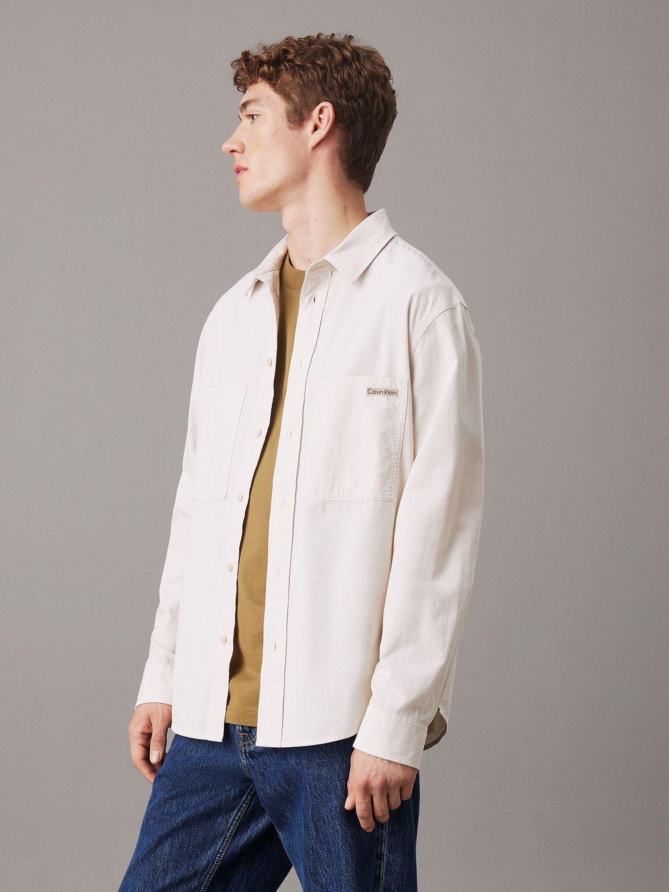 Camisa holgada de cambray algodón Blanco Calvin Klein-0