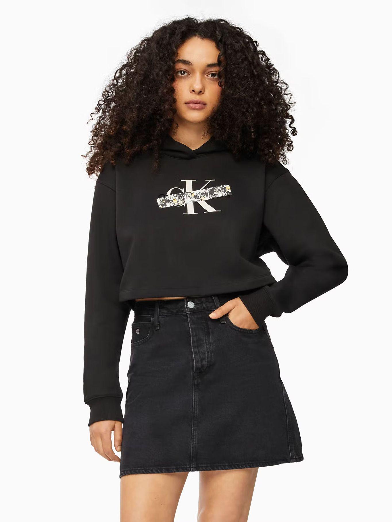 Polerón Hoodie Florals Monologo Negro Calvin Klein-0