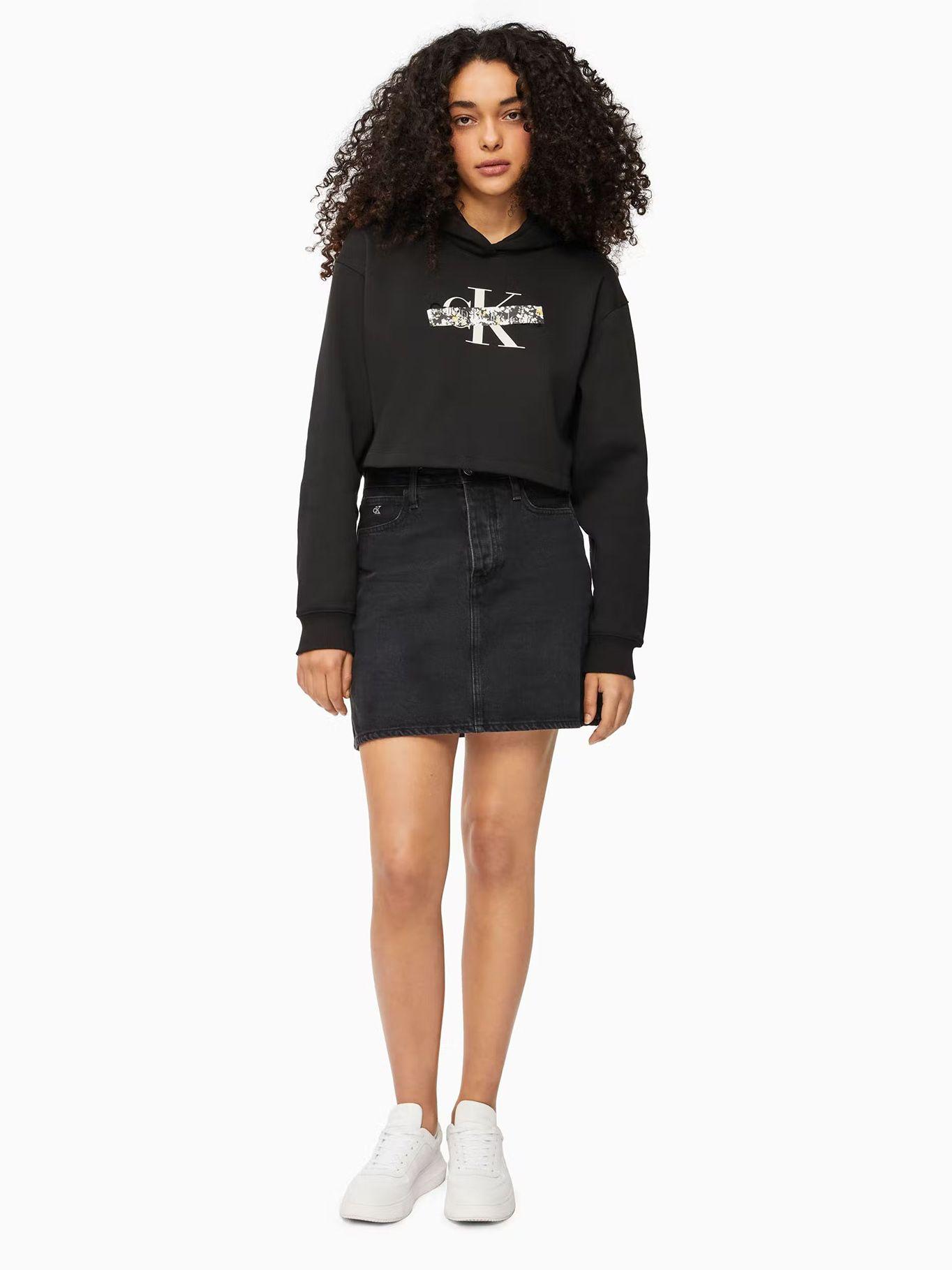 Polerón Hoodie Florals Monologo Negro Calvin Klein-1