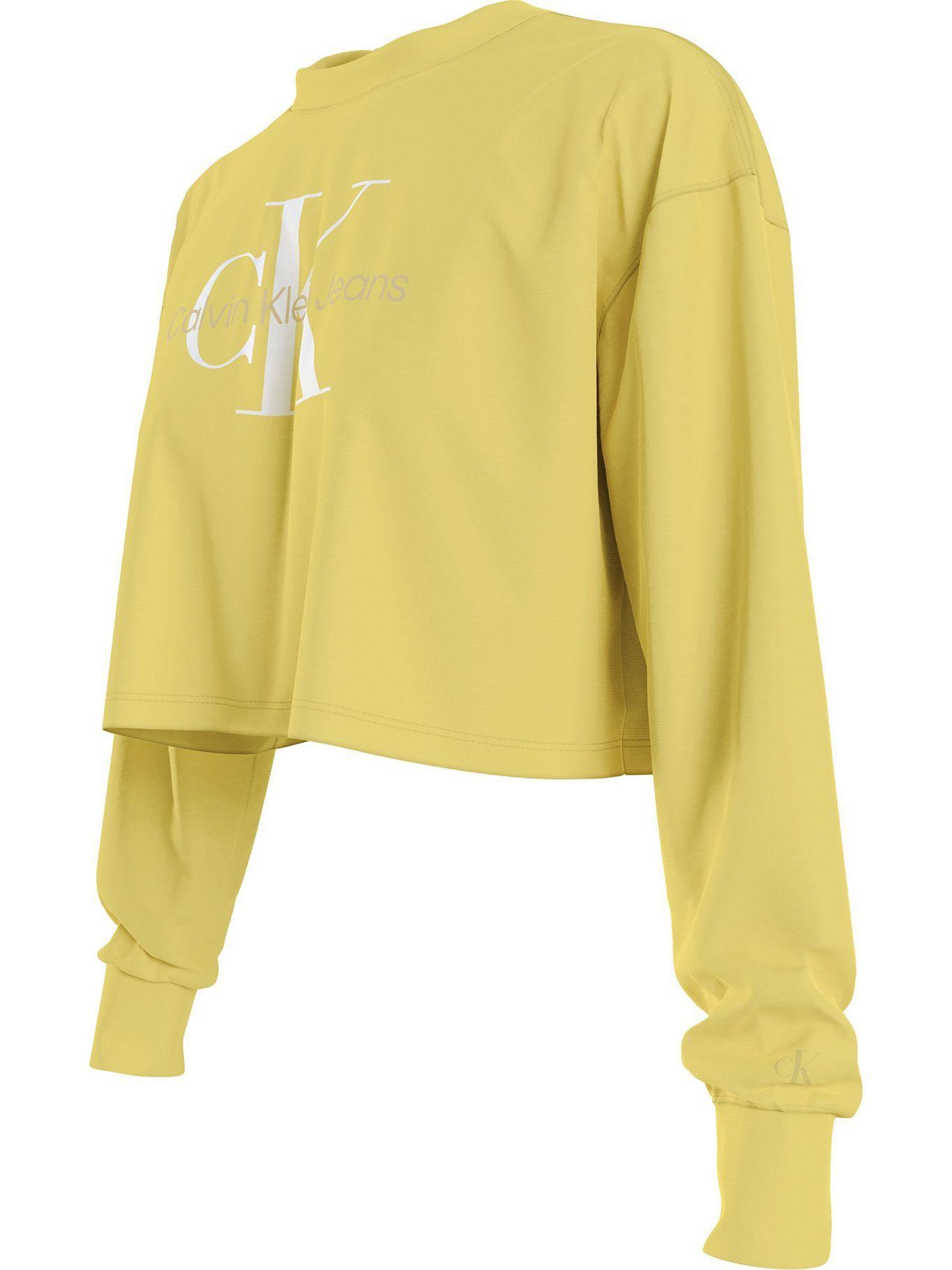 Polerón Boxy Monogram Amarillo Calvin Klein-2