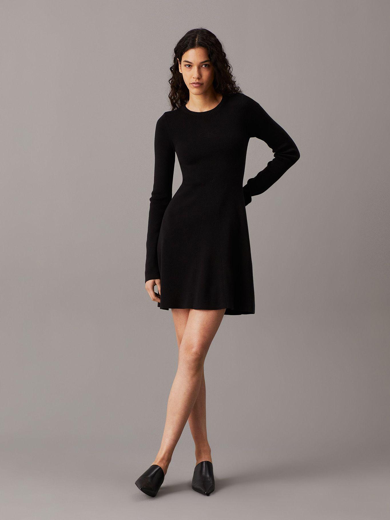 Vestido Ck Intarsia Negro Calvin Klein-0