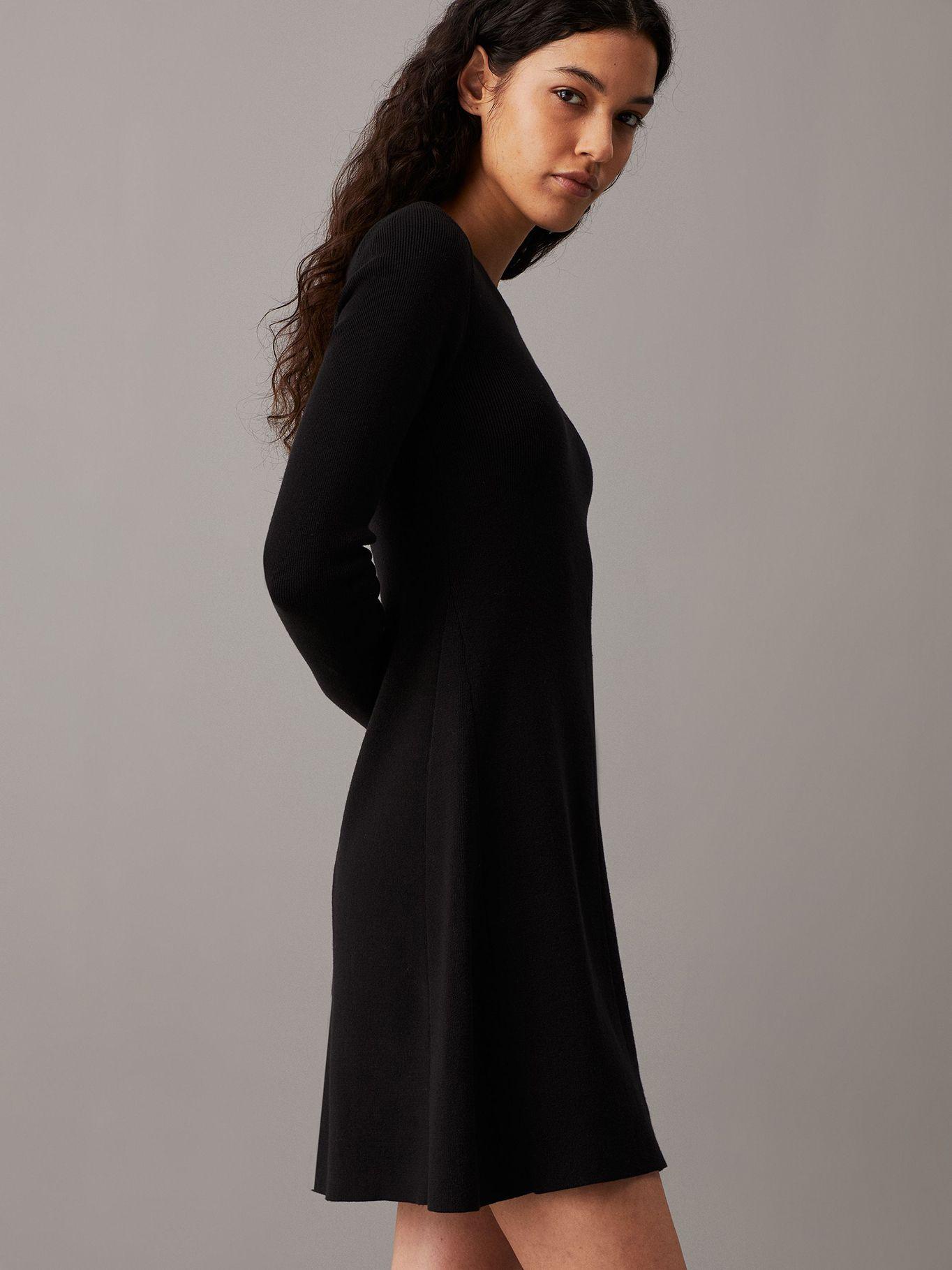 Vestido Ck Intarsia Negro Calvin Klein-3