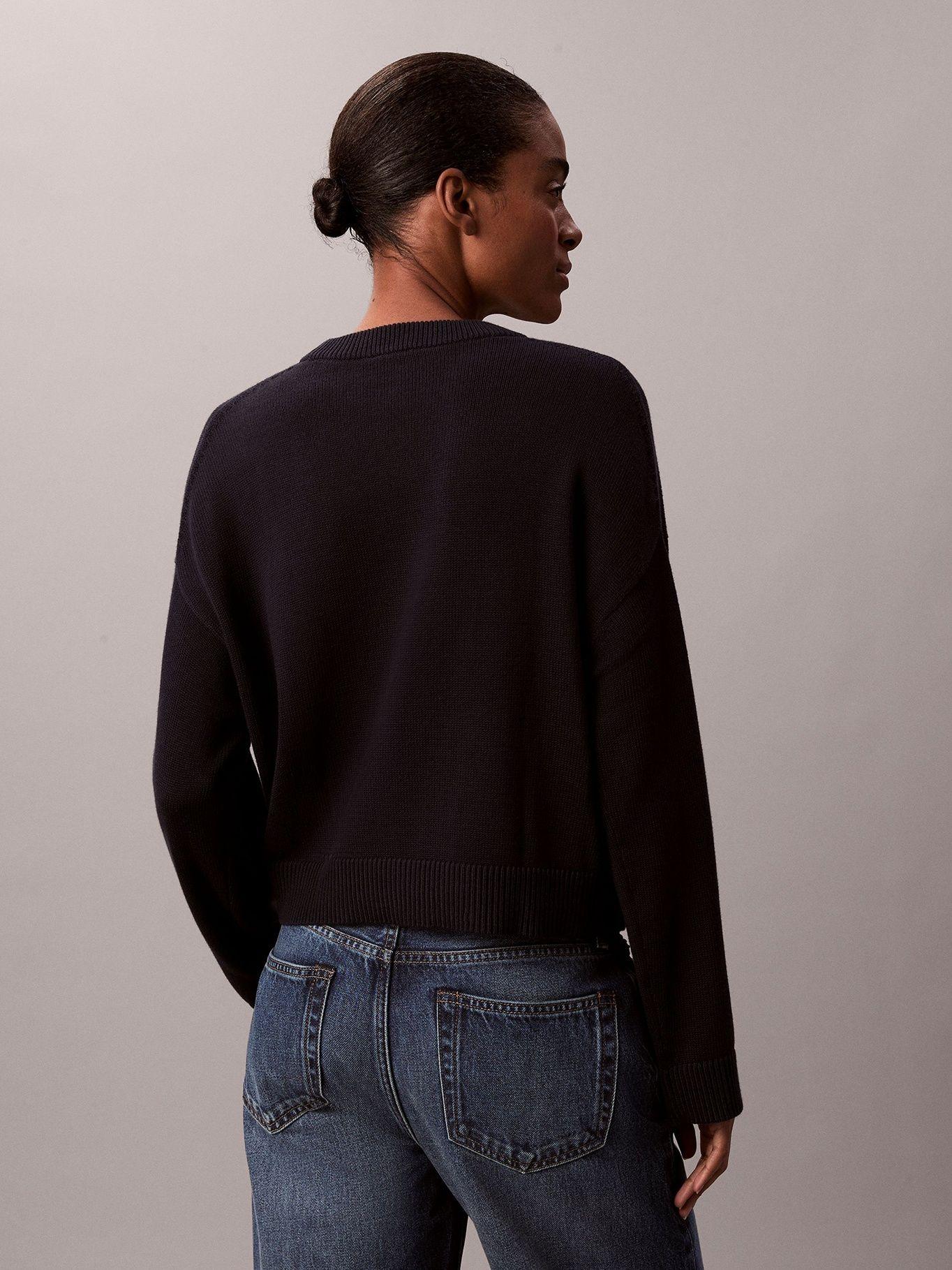 Sweater de Algodón Suave con Logo Azul Calvin Klein-2