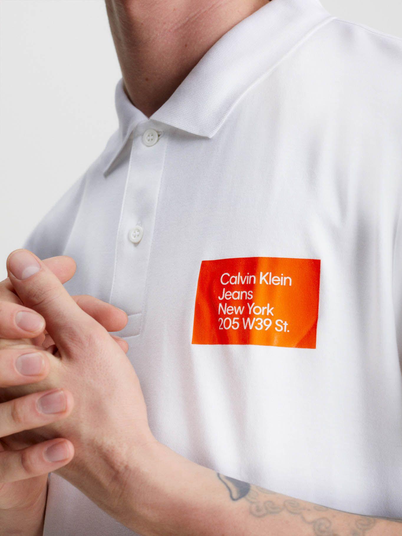 Polo con insignia Blanco Calvin Klein-3