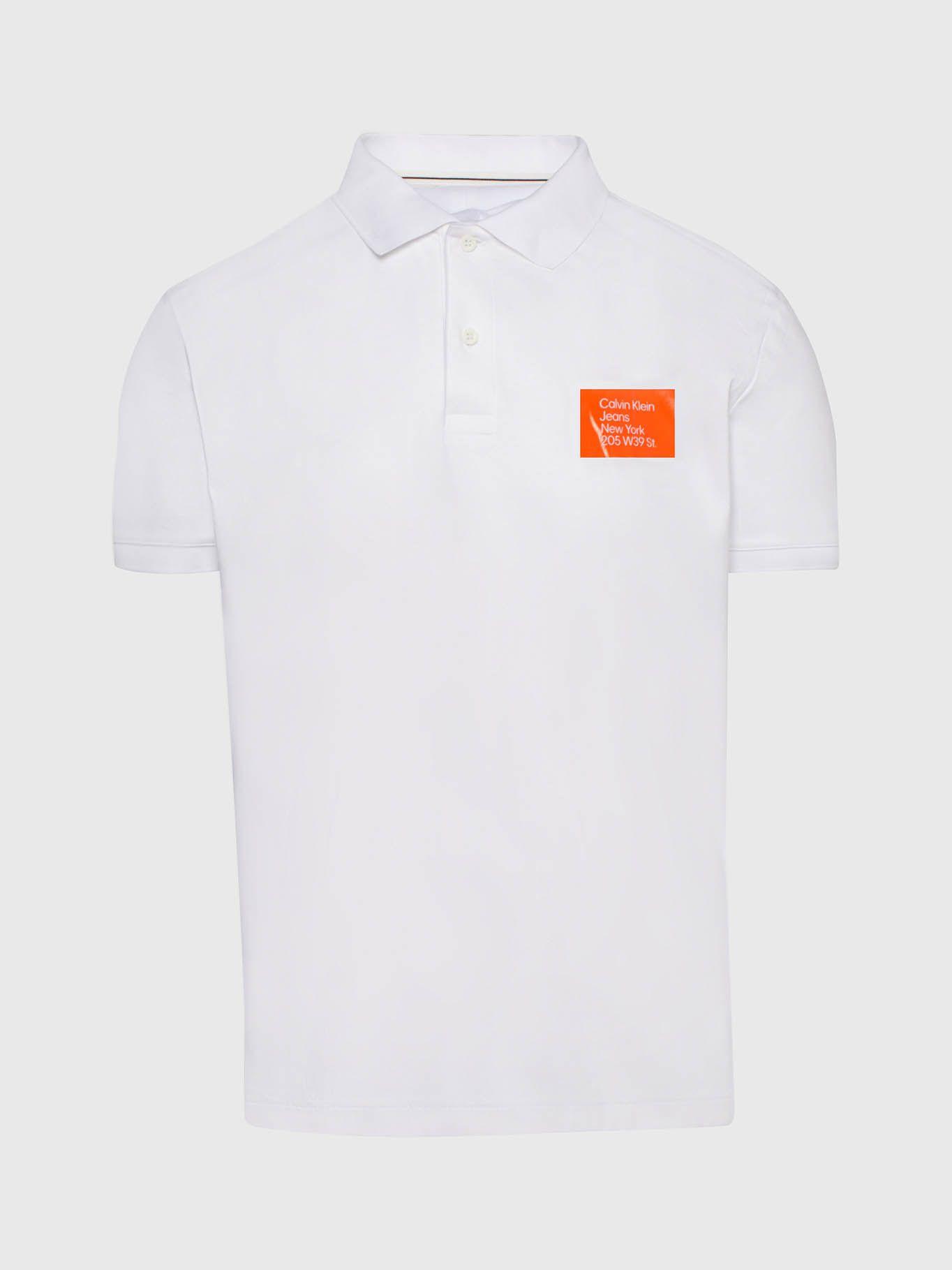 Polo con insignia Blanco Calvin Klein-4