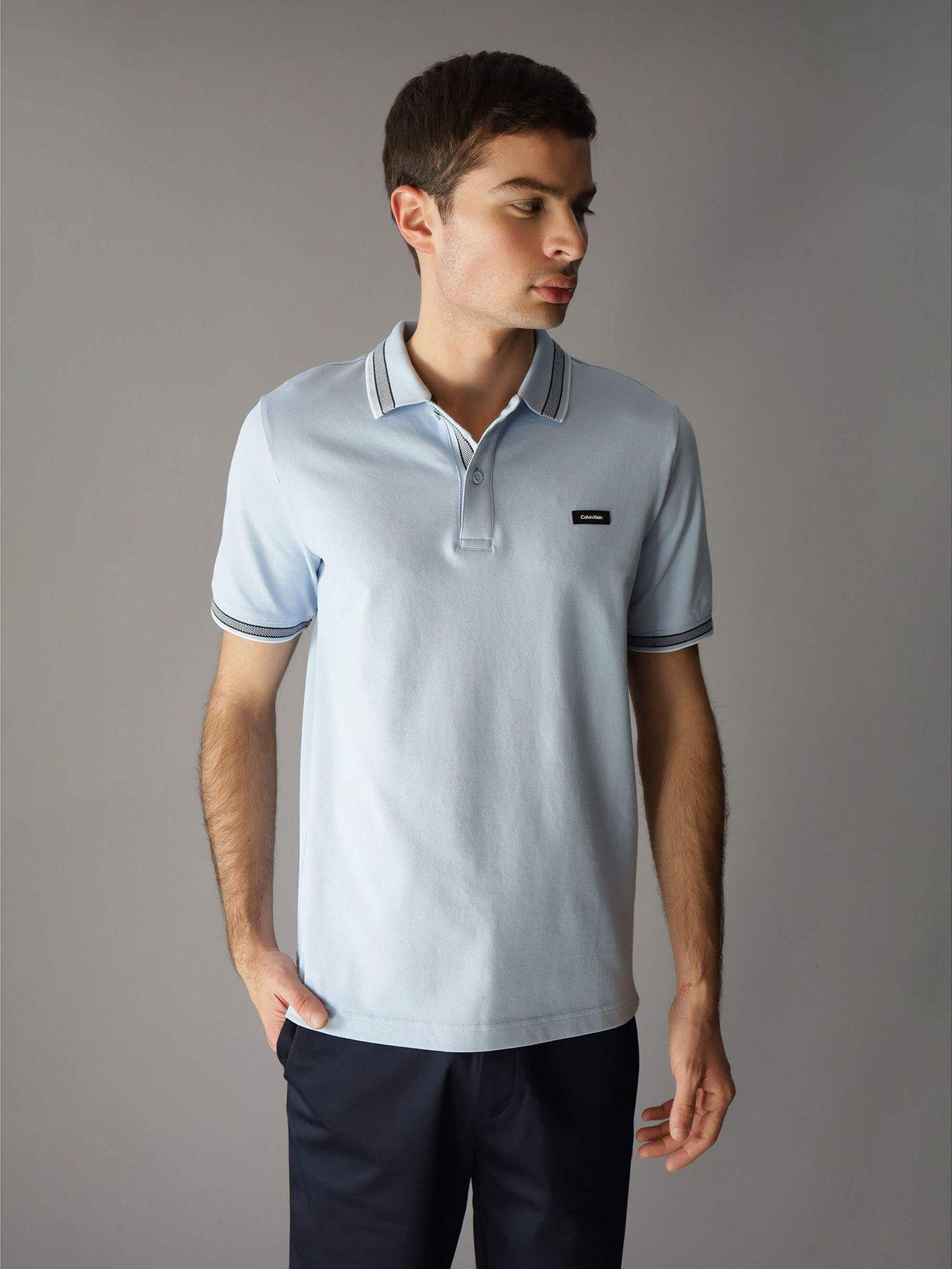 Polo Stretch Multi Tipping Azul Calvin Klein-0