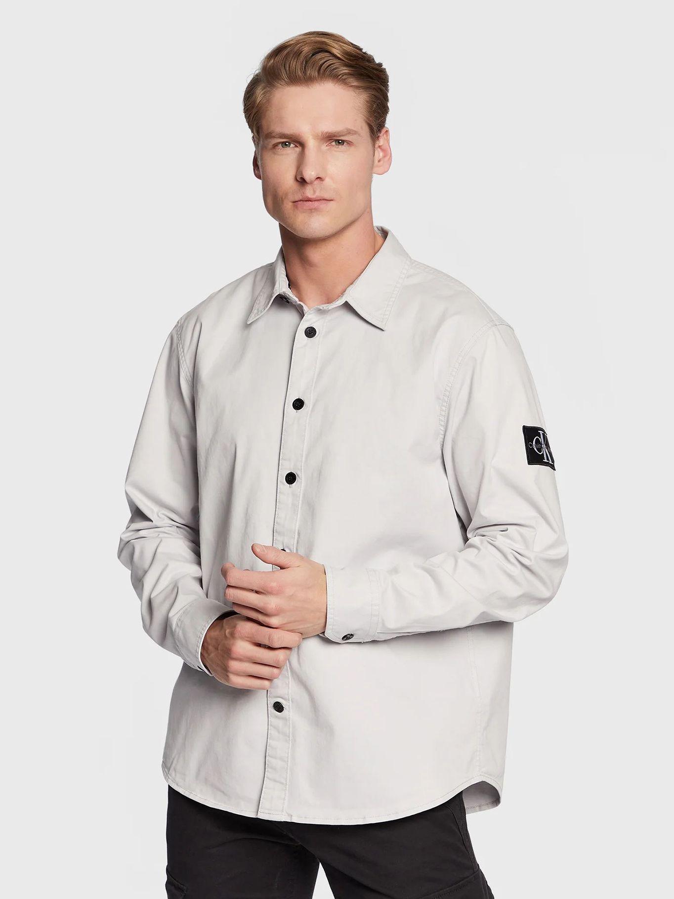 Camisa manga larga con logo Blanco Calvin Klein-0