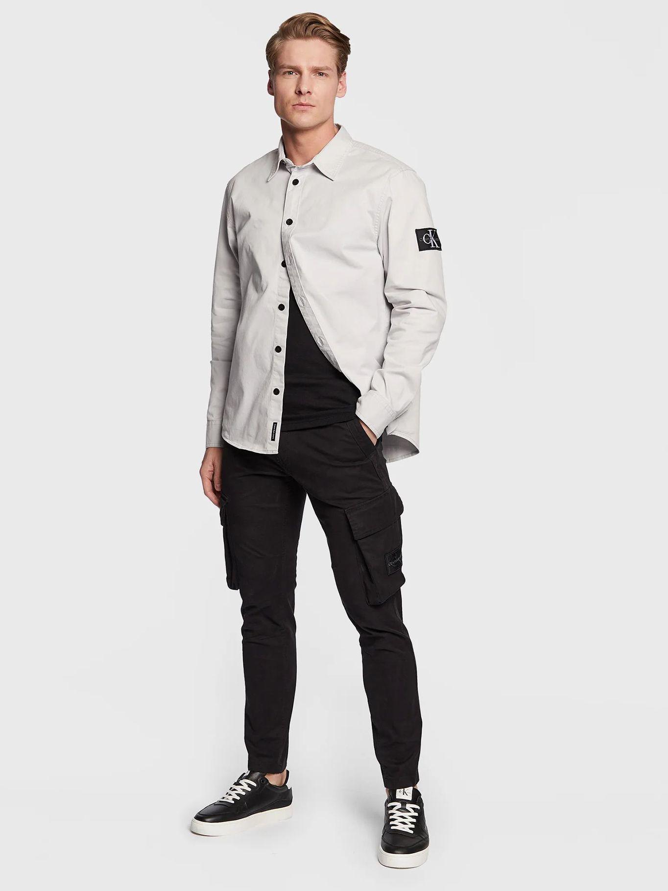 Camisa manga larga con logo Blanco Calvin Klein-1