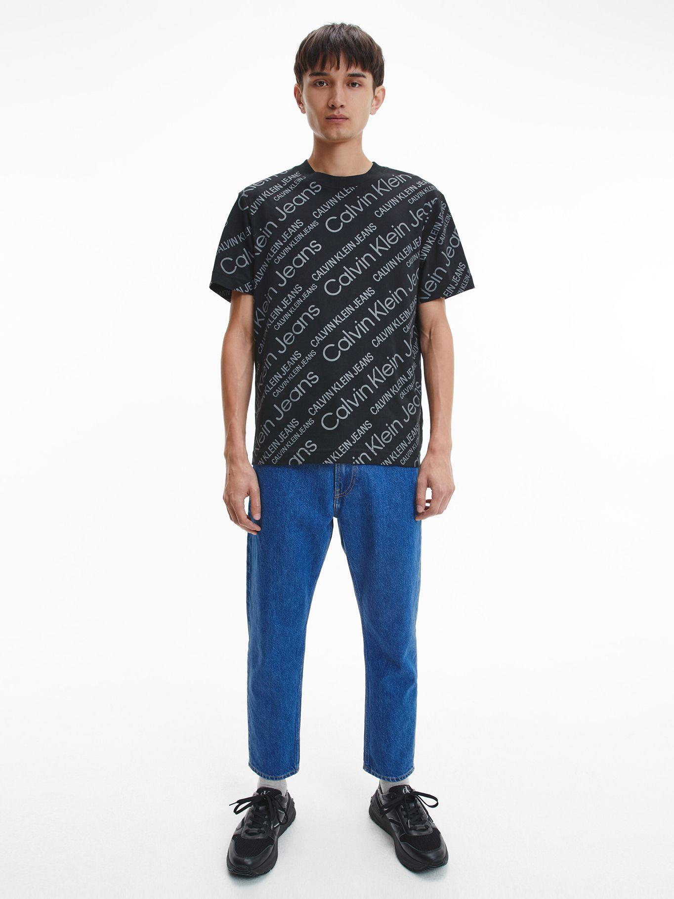 Polera Logo Aop Tee Negro Calvin Klein-1