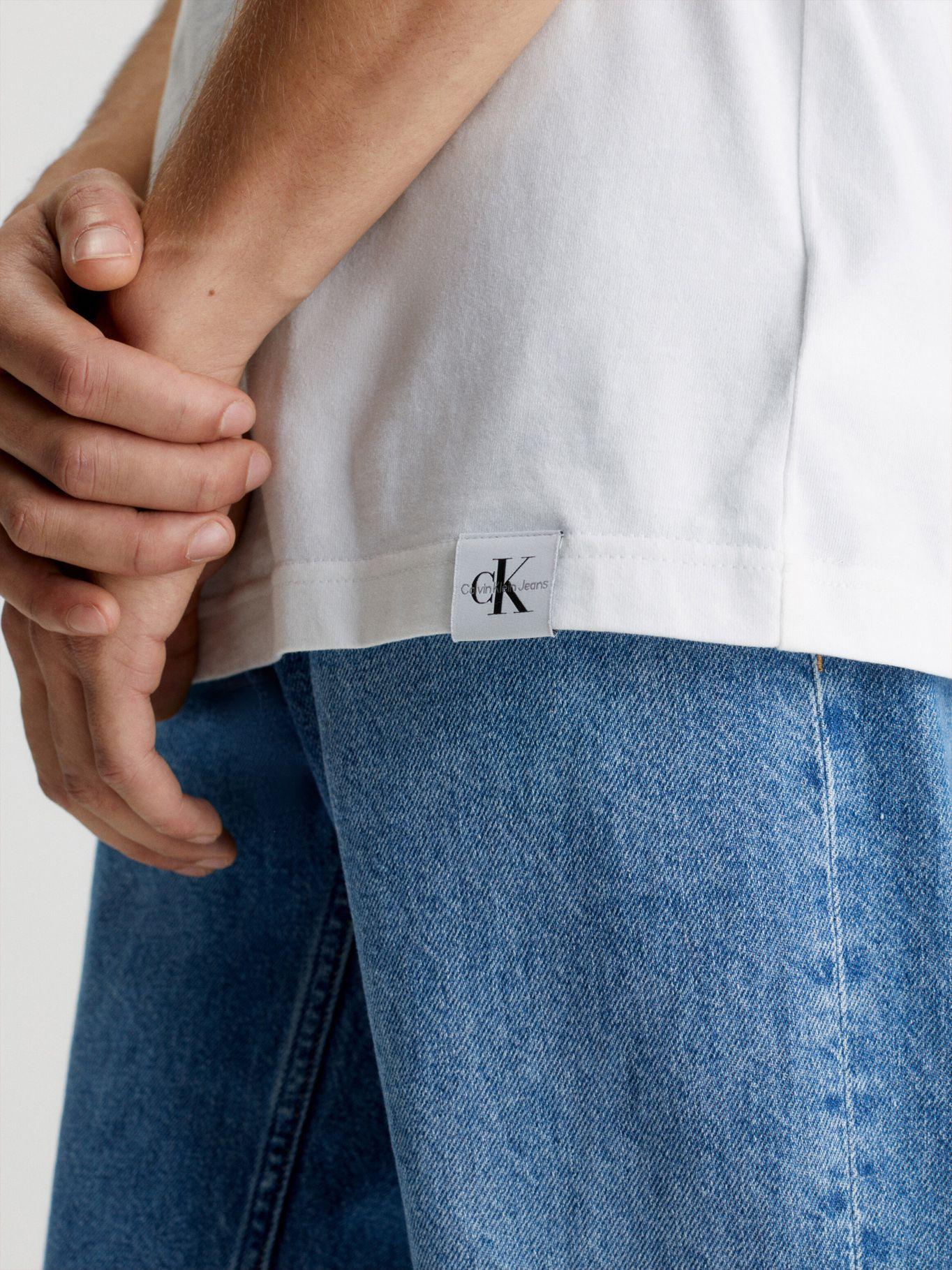 Polera Logo Tab  Blanco Calvin Klein-3