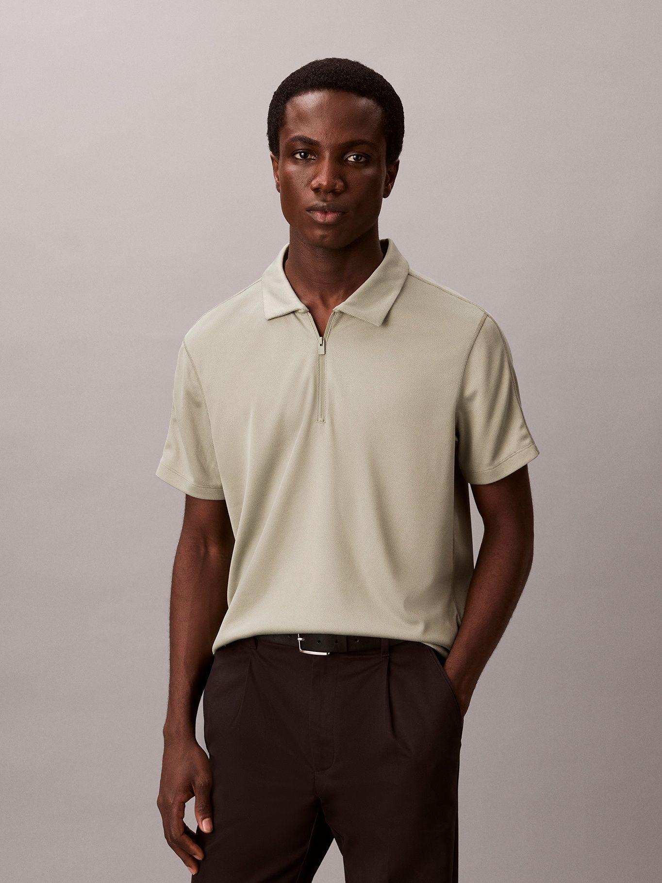 Polo Slim Stretch de Malla Piqué Beige Calvin Klein-0