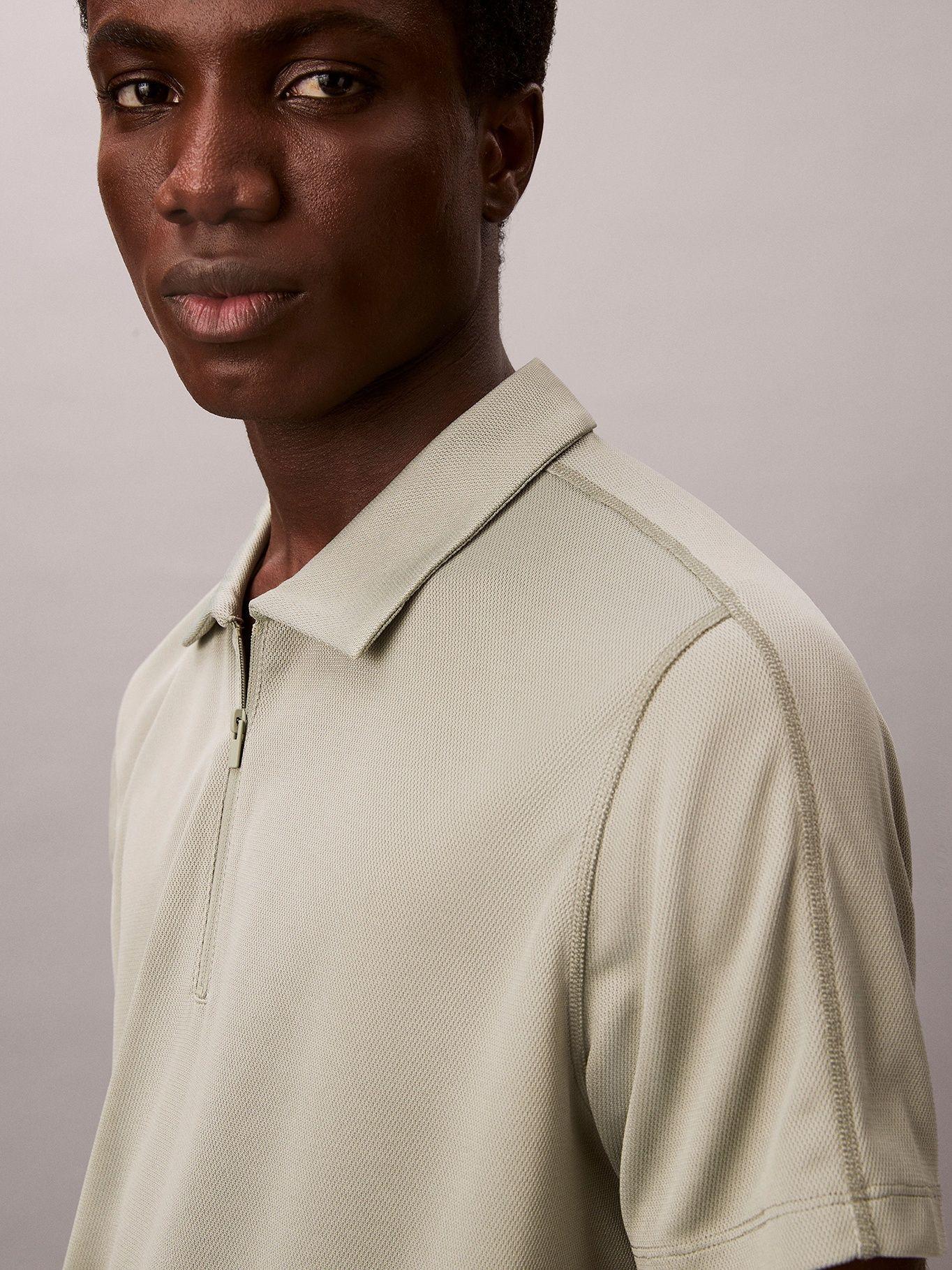 Polo Slim Stretch de Malla Piqué Beige Calvin Klein-4