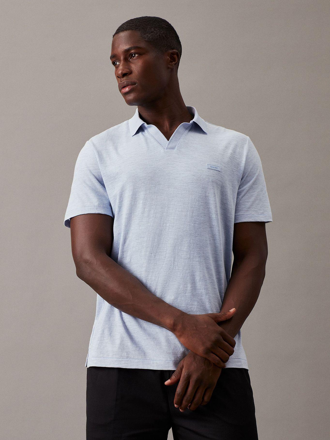 Polo Cotton Linen Azul Calvin Klein-0