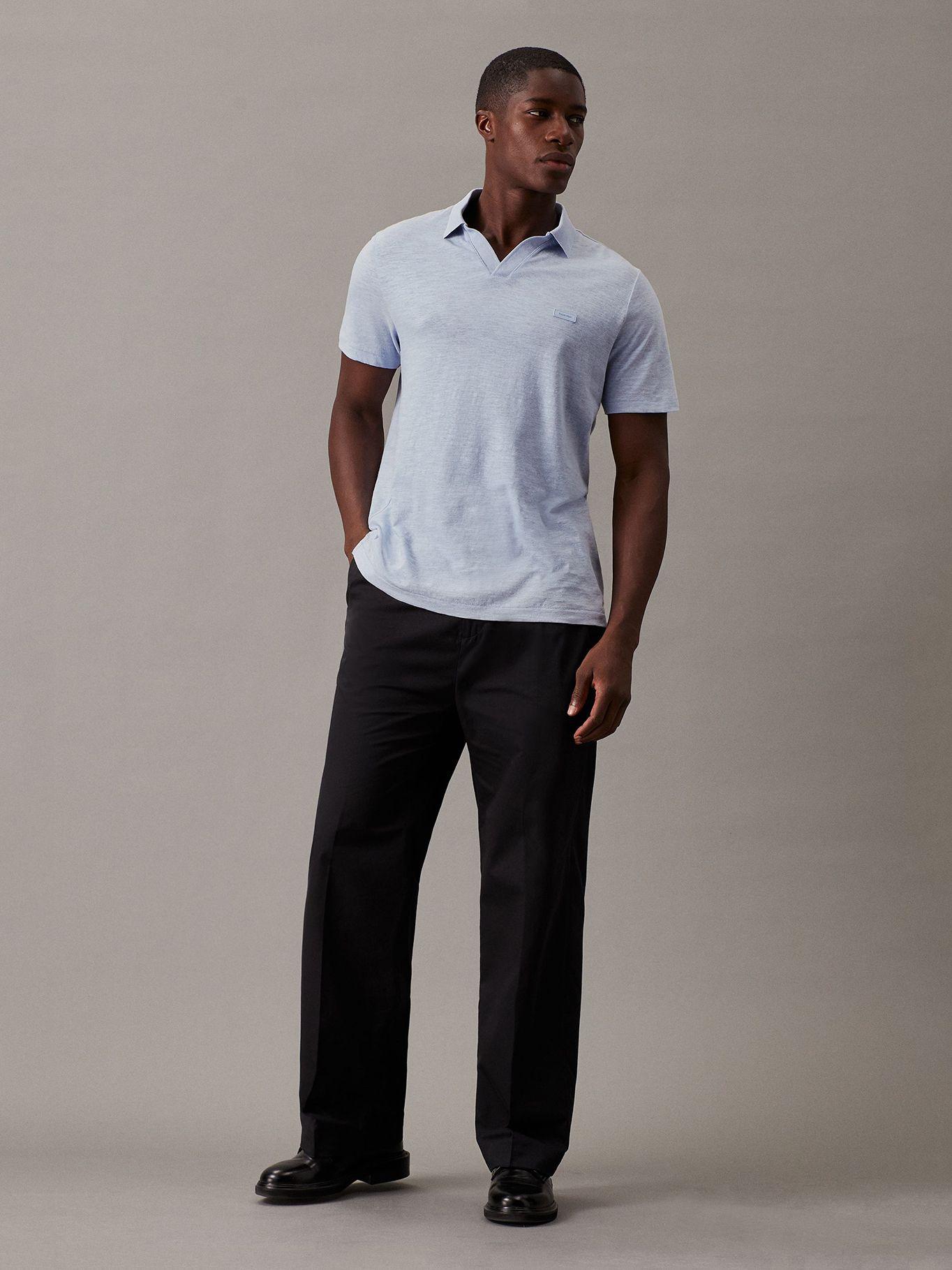 Polo Cotton Linen Azul Calvin Klein-1