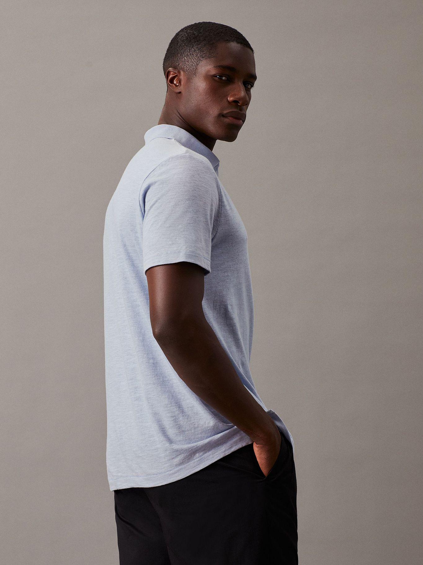 Polo Cotton Linen Azul Calvin Klein-2