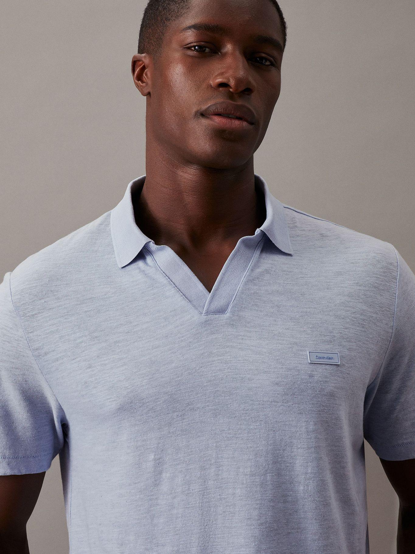 Polo Cotton Linen Azul Calvin Klein-3