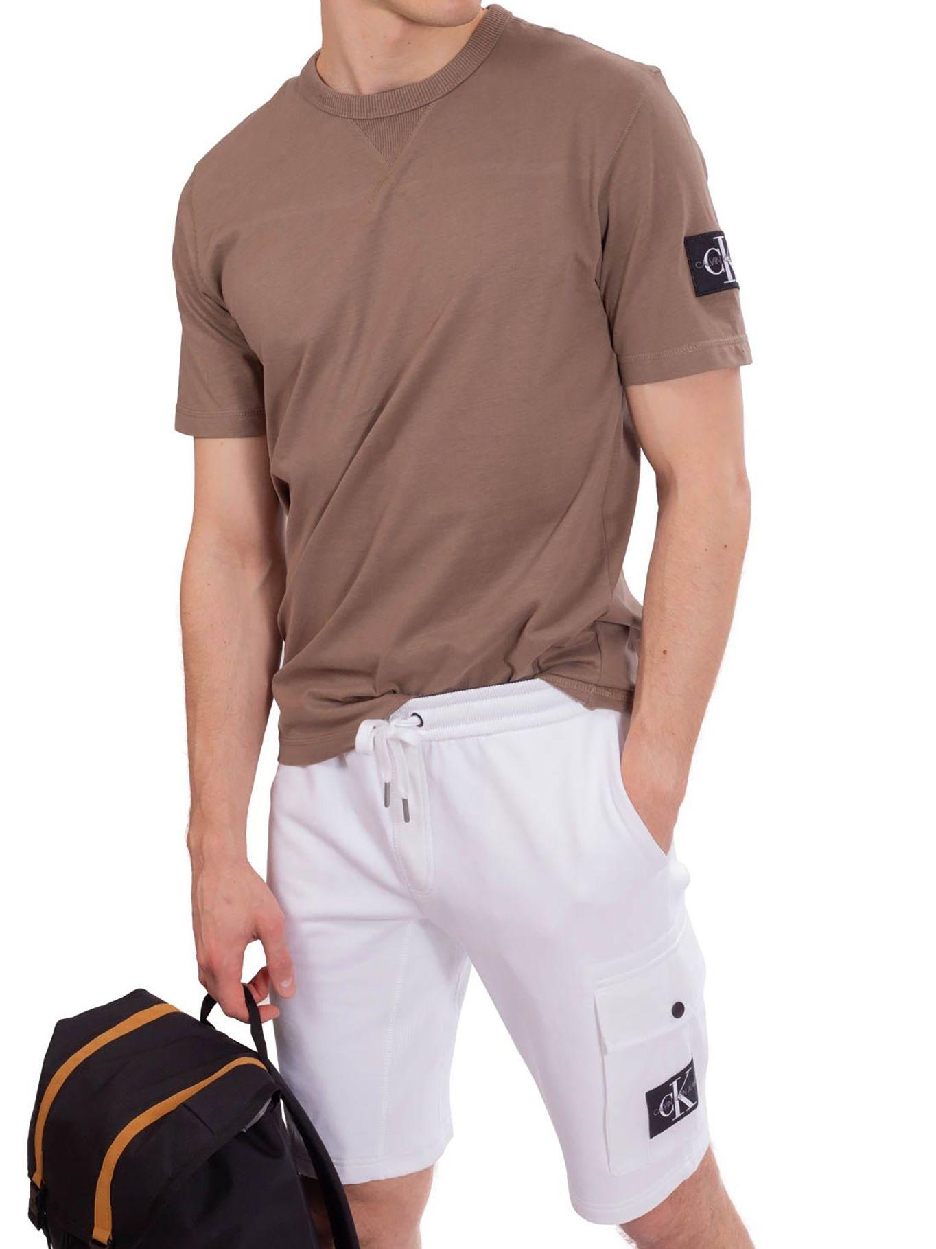 Camiseta de algodón orgánico con insignia Café claro Calvin Klein J30J314051-PE5-2