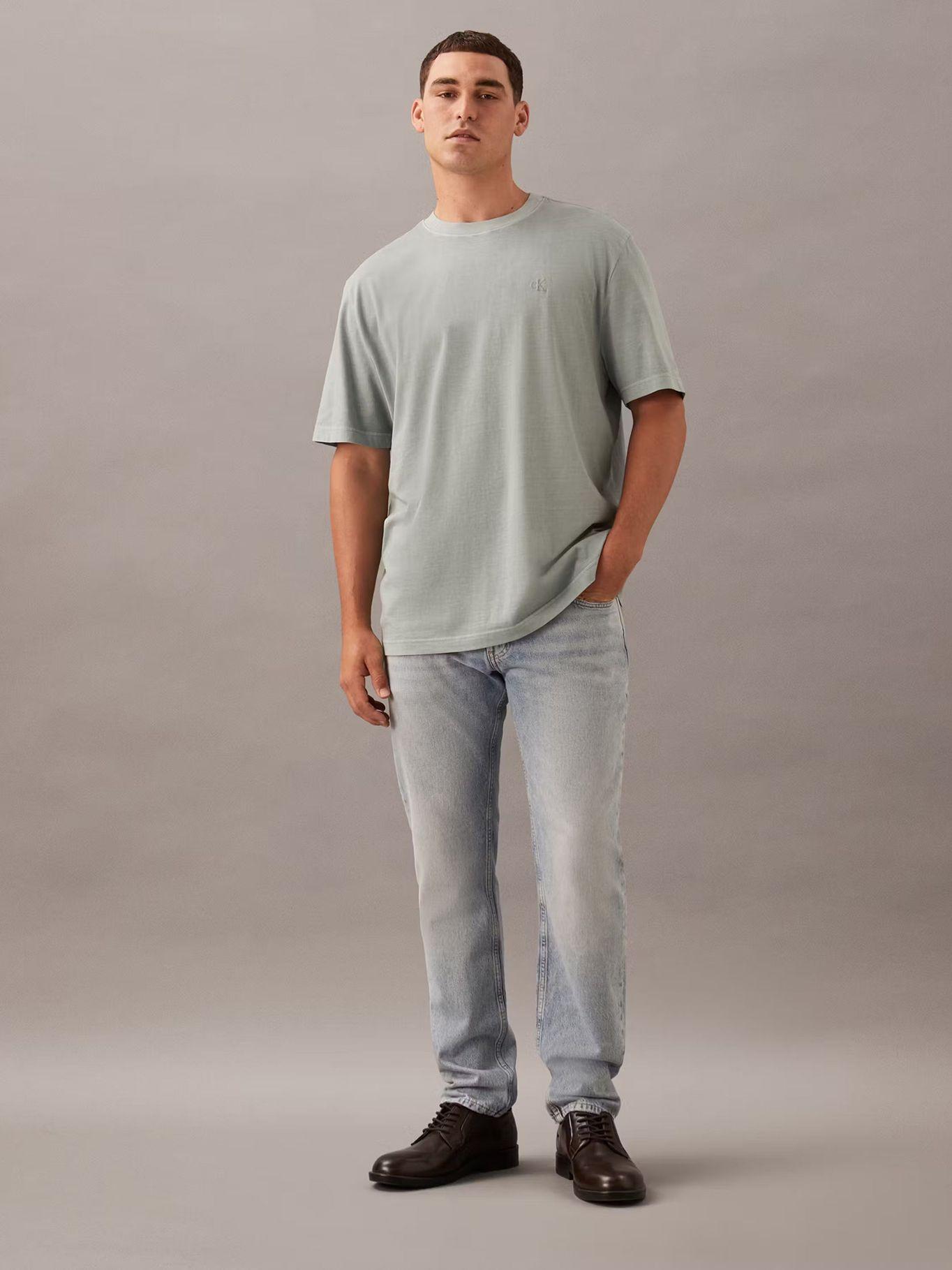 Polera logotipo en espalda relieve Verde Calvin Klein-1
