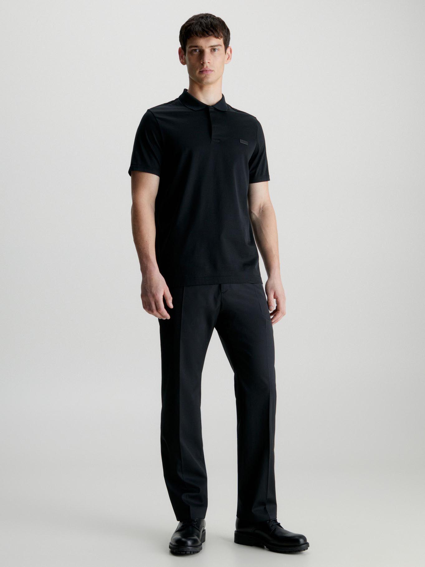 Polo Mercerized Cotton Negro Calvin Klein-1