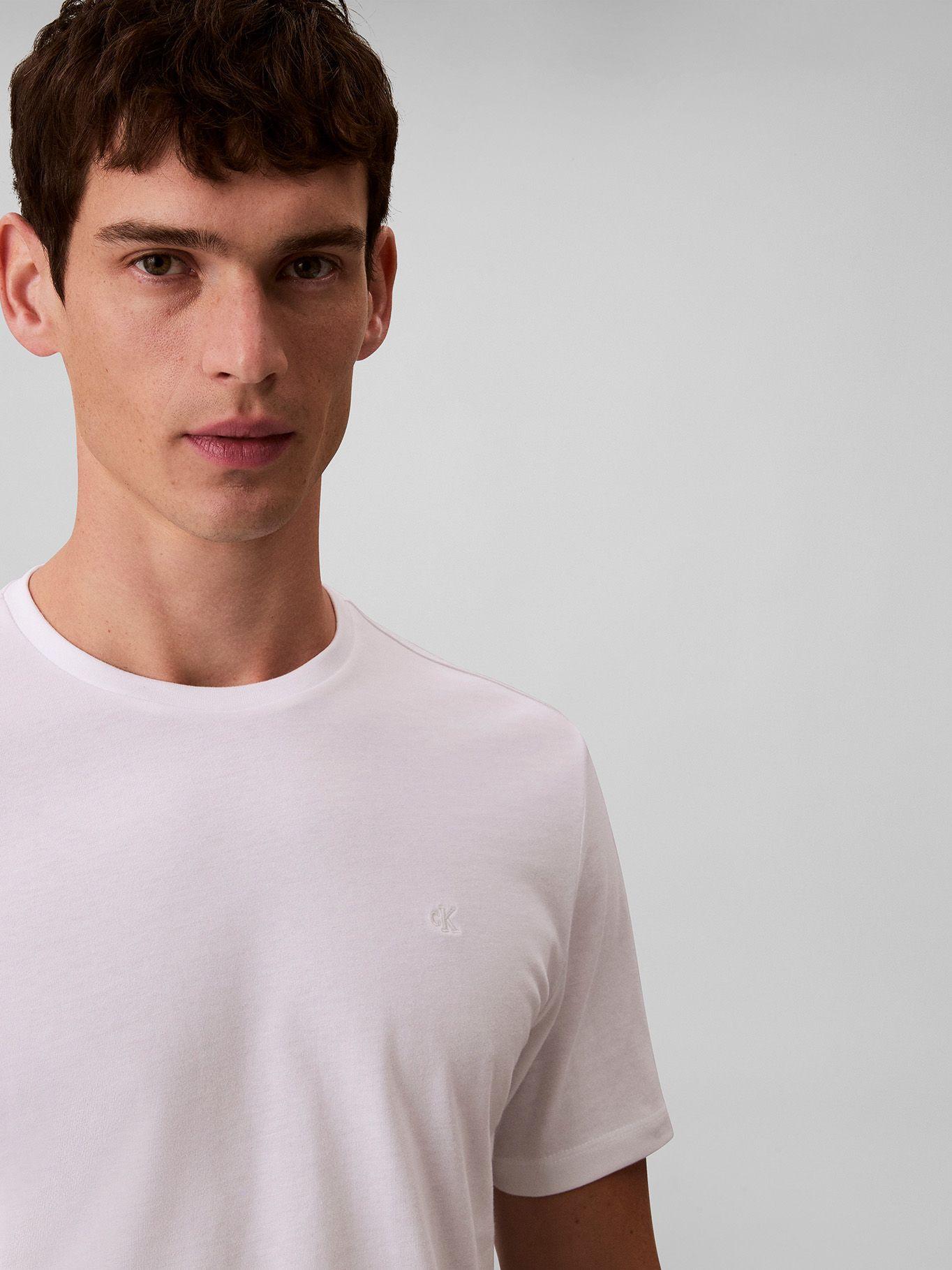 Polera con Micro Monograma Bordado Blanco Calvin Klein-4