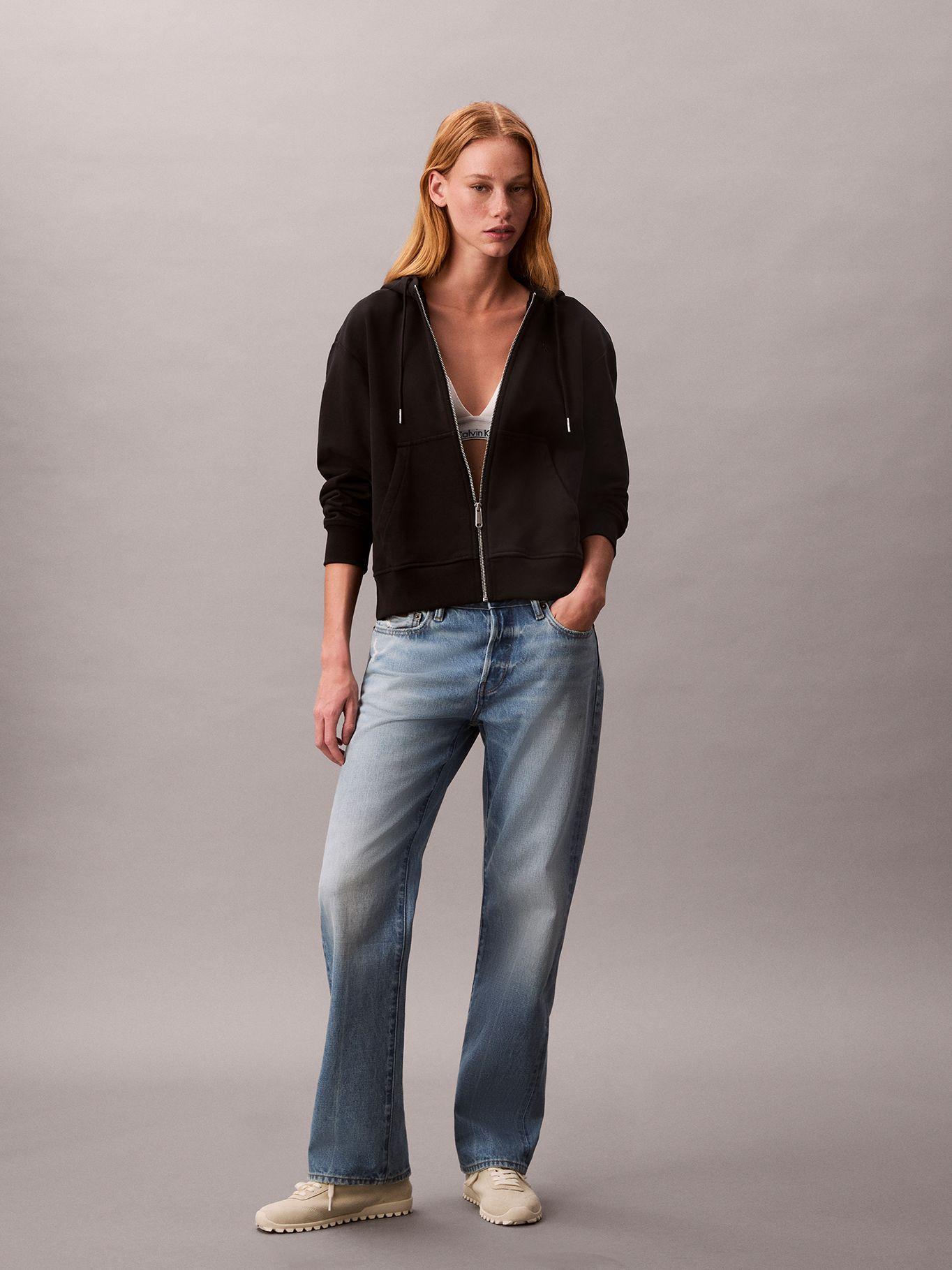 Polerón Gorro y Cierre Cremallera Negro Calvin Klein-1