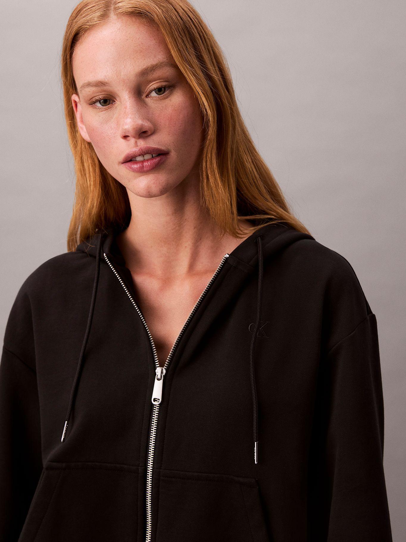 Polerón Gorro y Cierre Cremallera Negro Calvin Klein-4