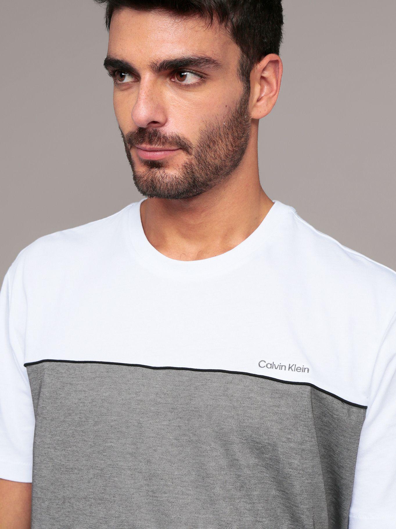Polera Texture Blocked Piping Gris Calvin Klein-4
