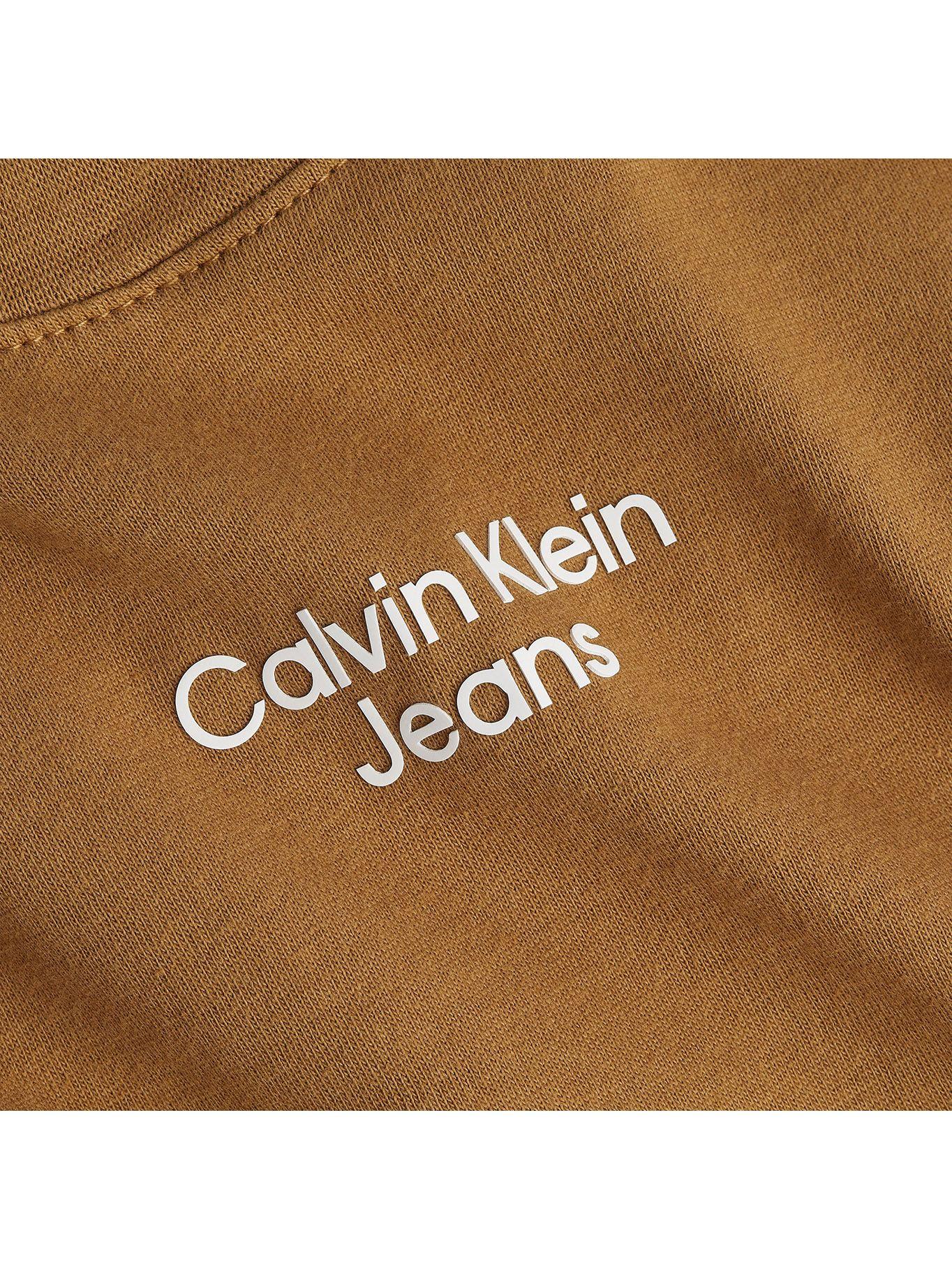 Polera Stacked Slim Cafe Calvin Klein-1