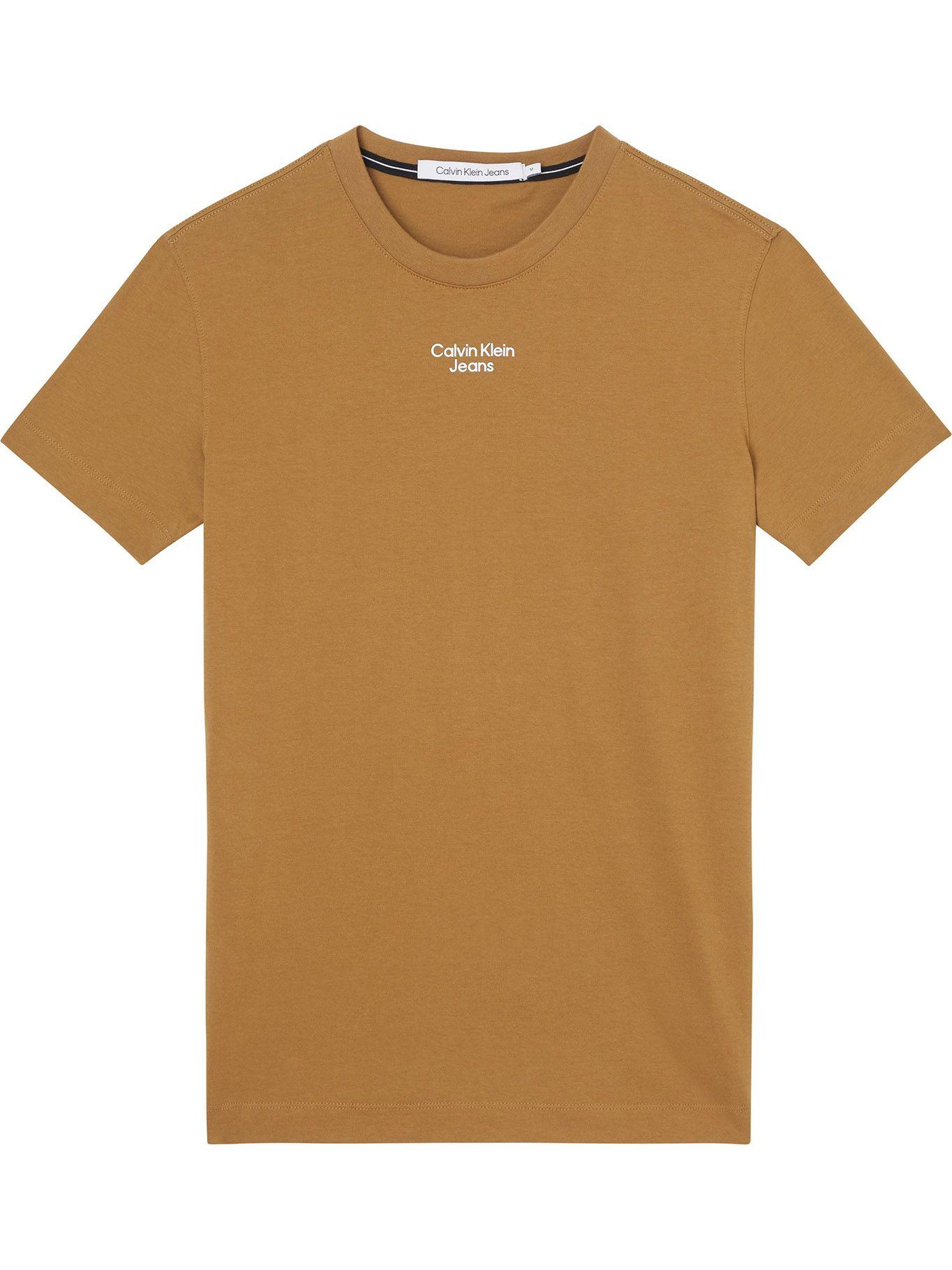 Polera Stacked Slim Cafe Calvin Klein-0