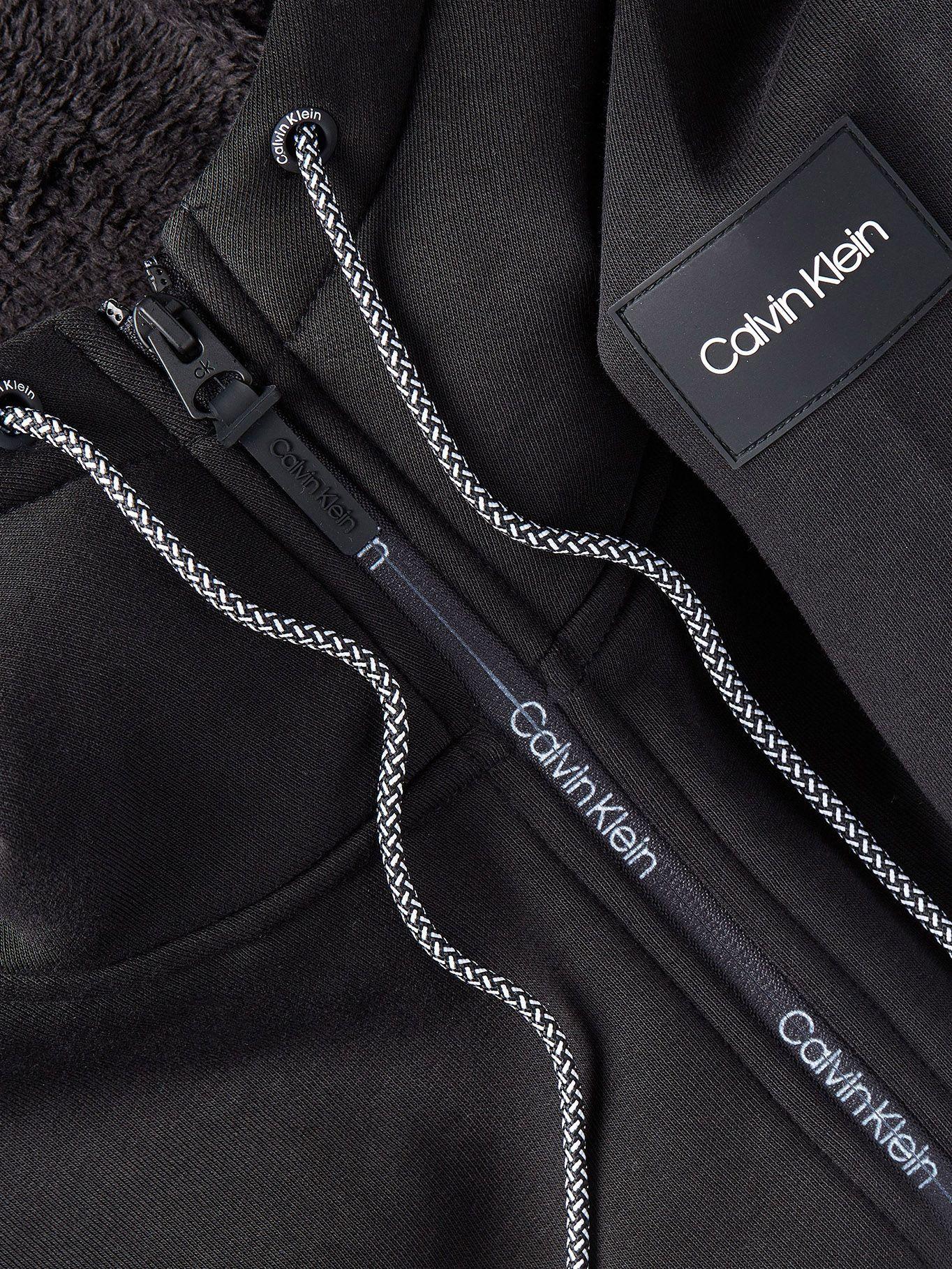 Hoodie Fur Lined Negro Calvin Klein-1
