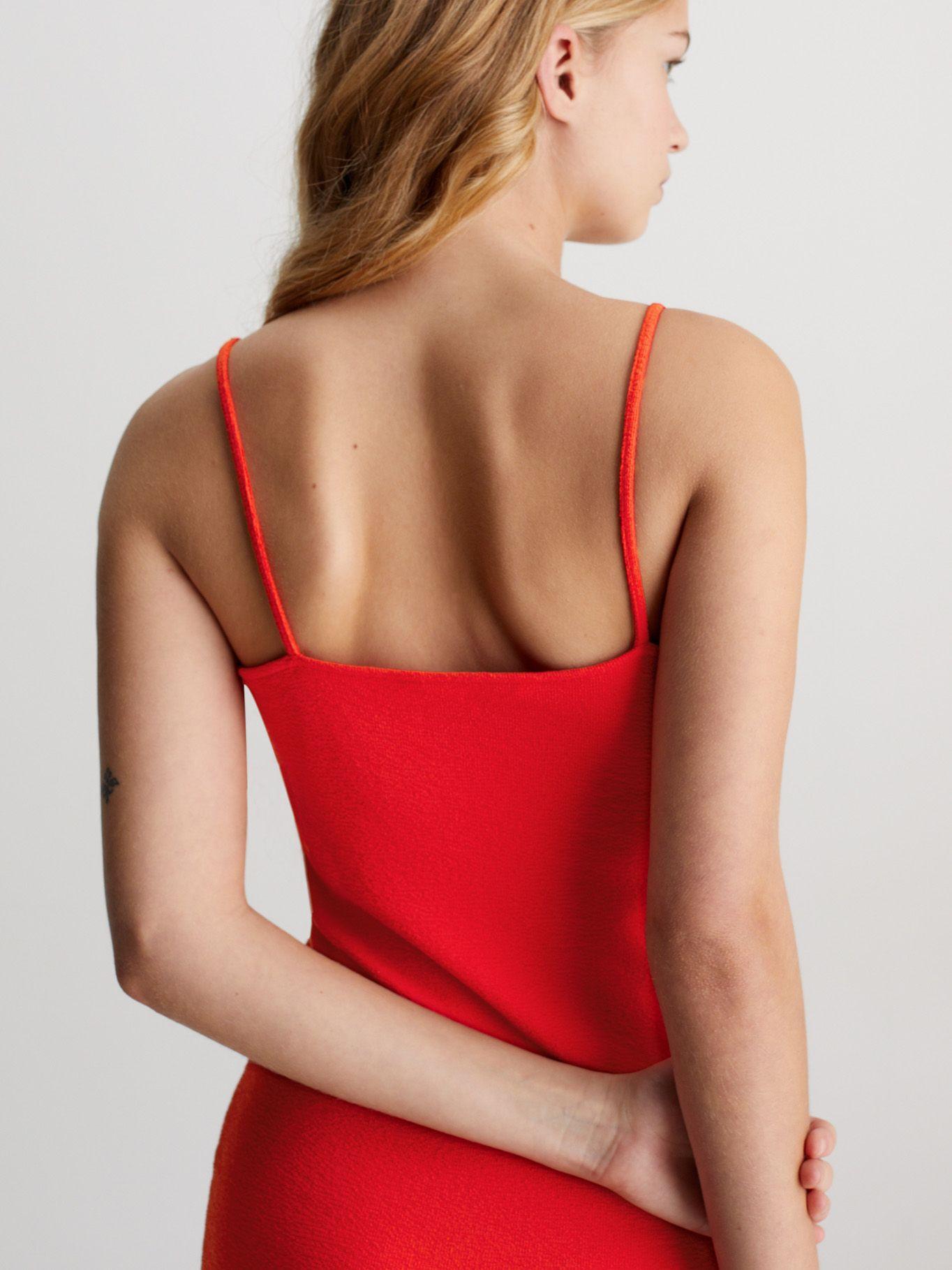 Vestido Slub Rib Rojo Calvin Klein-3